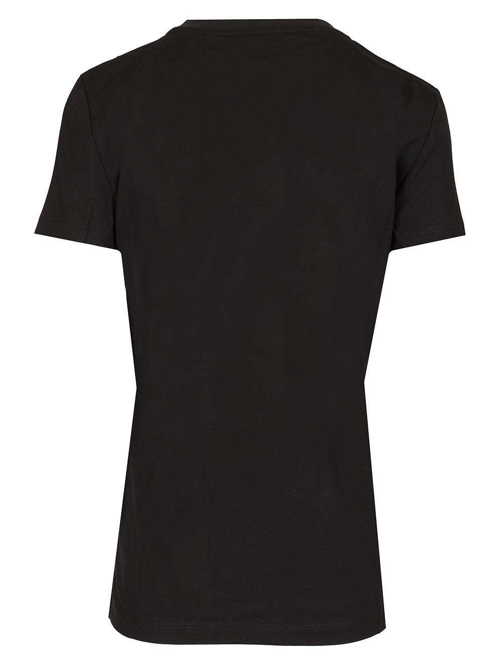 Max Mara Embellished Round Neck Top With Graphic Detail In Black
