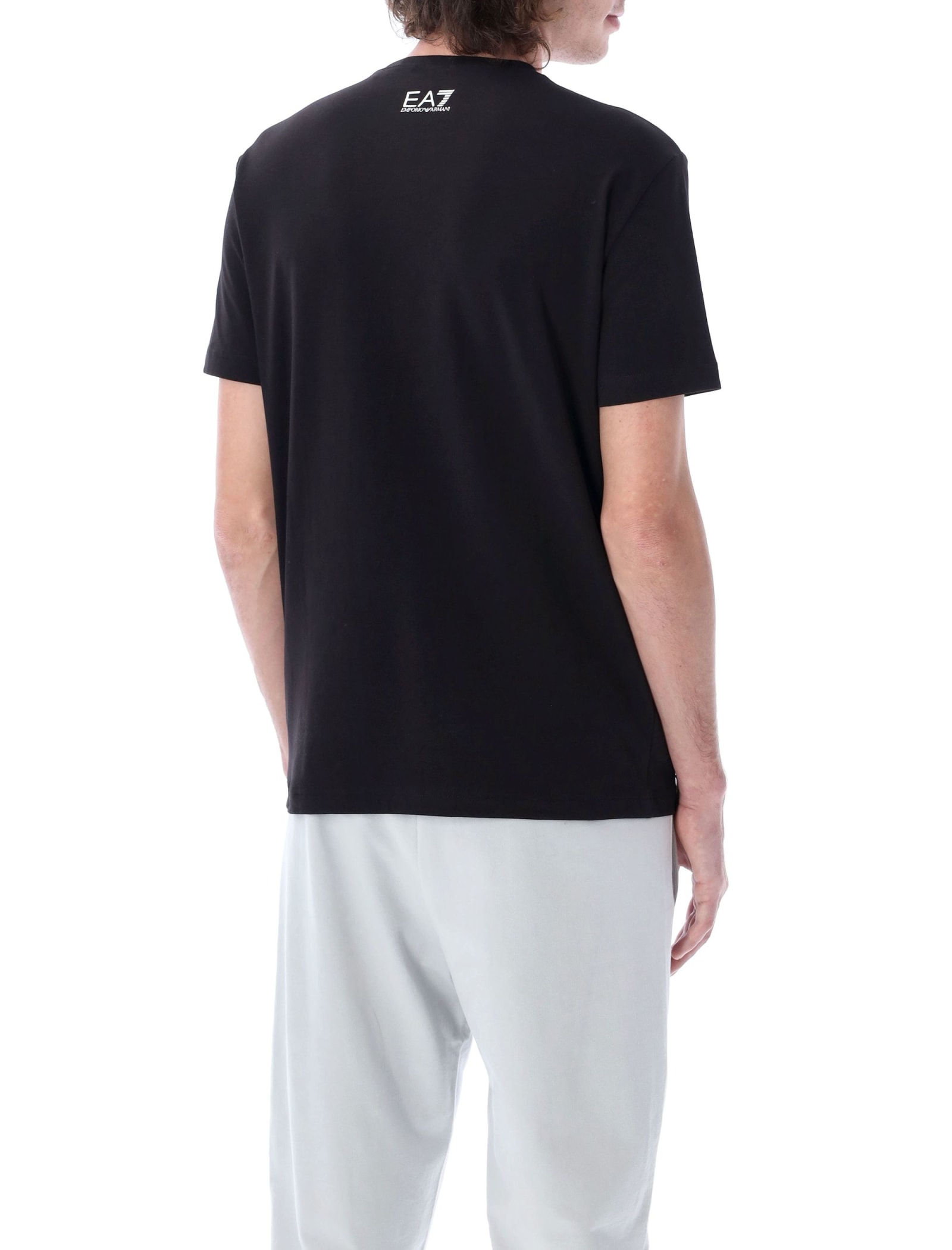 Shop Ea7 Logo Series Stretch Cotton-jersey T-shirt In 1200