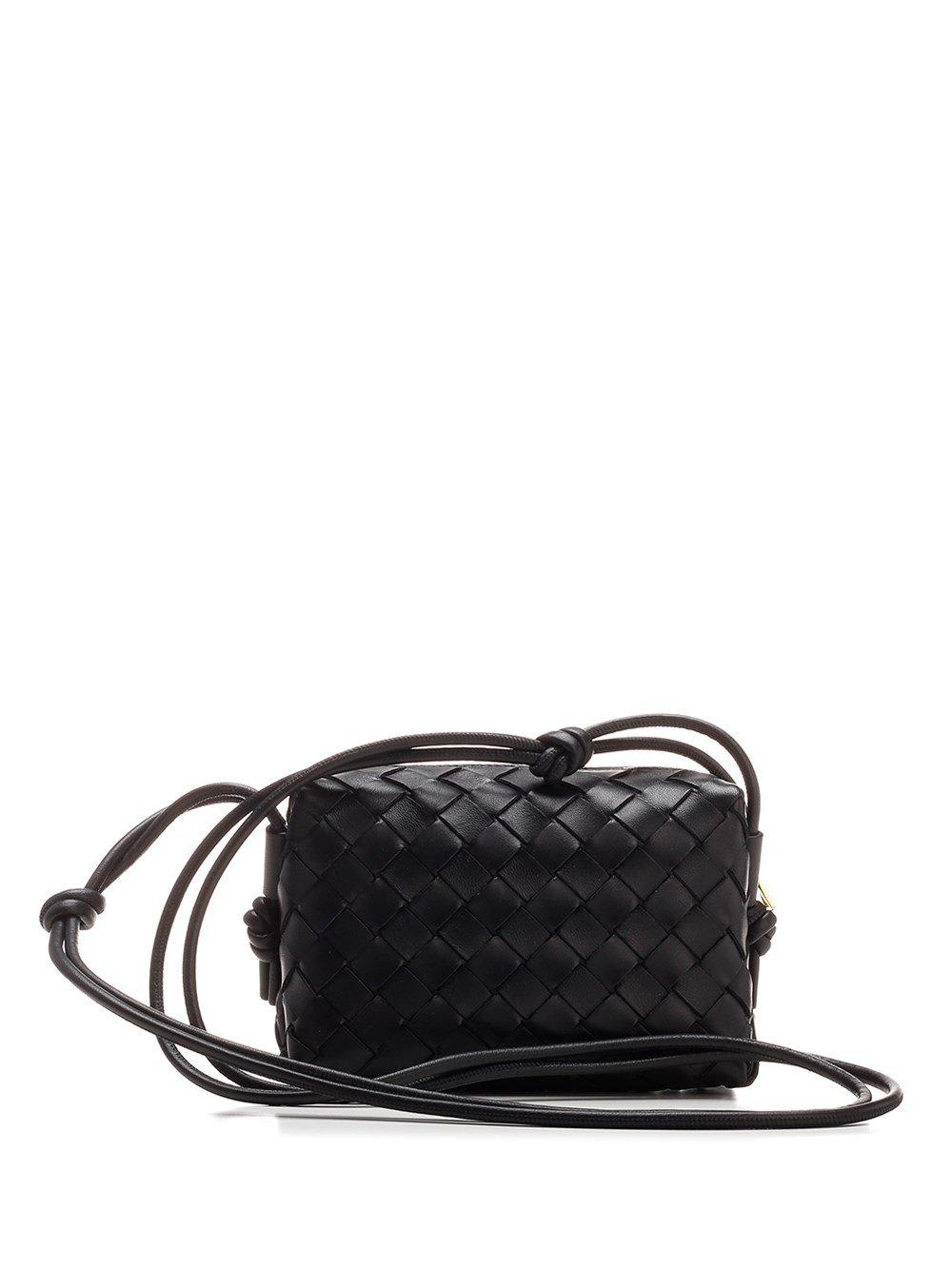 Shop Bottega Veneta Loop Intrecciato Shoulder Bag In Black