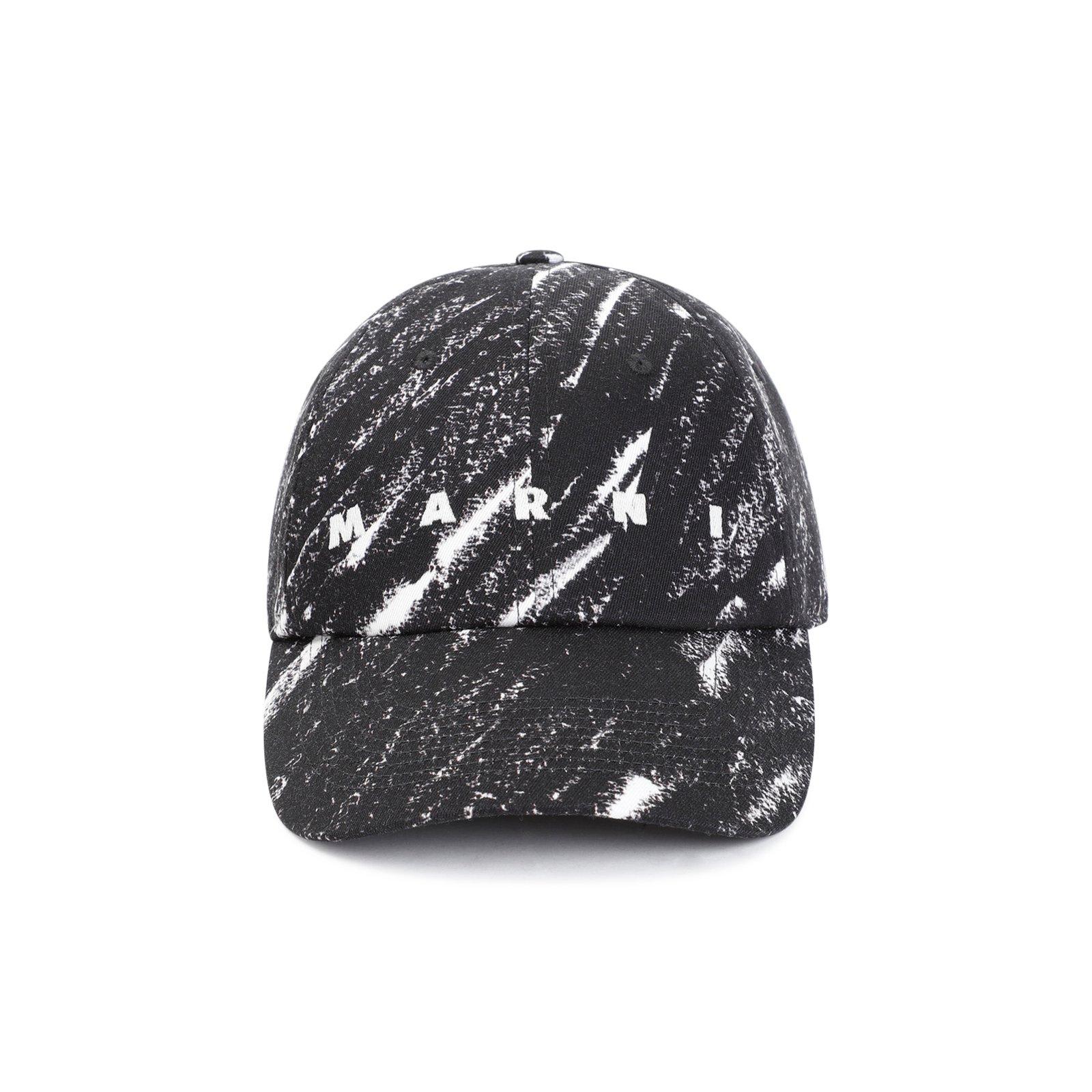 Shop Marni Logo Printed Baseball Cap In Nero