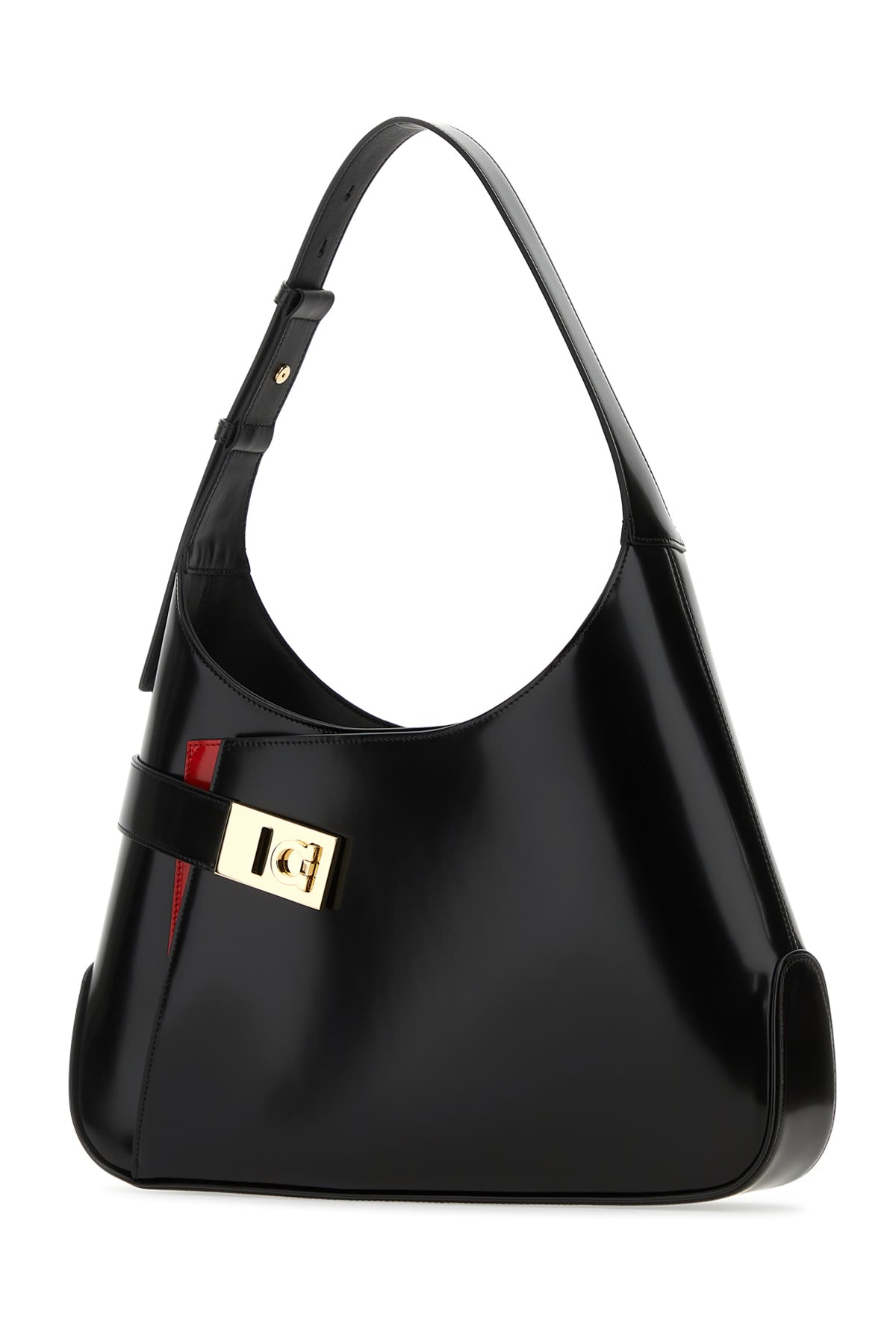 Ferragamo Extra Large Hobo Shoulder Bag In Neroflamered