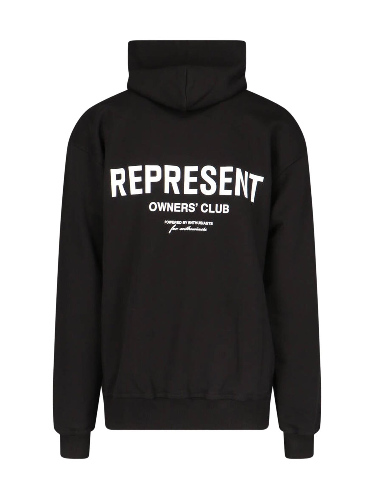 Represent Solid Black Hoodie With Front Kangaroo Pocket In Black