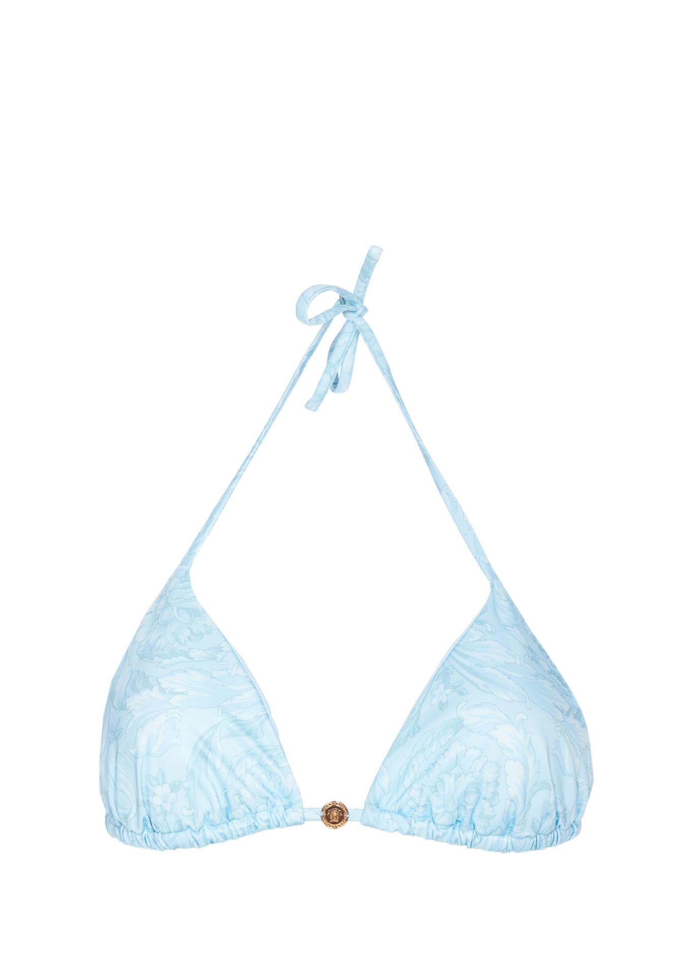 Shop Versace Barocco Print Swim Bikini In Blue
