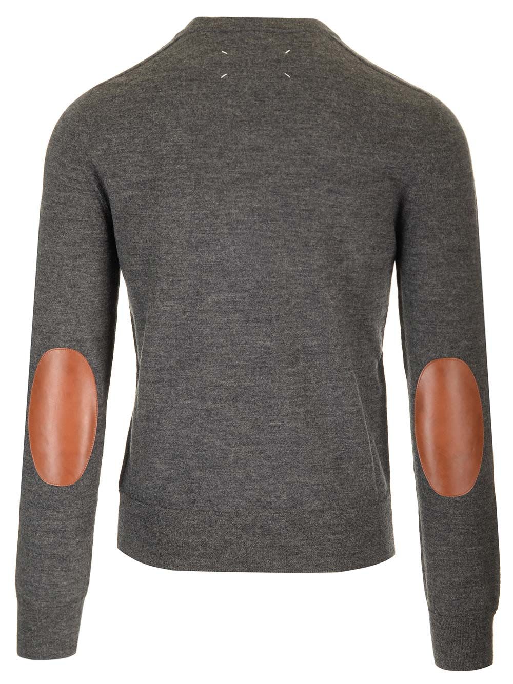 Shop Maison Margiela Crewneck Wool Sweater In Grey