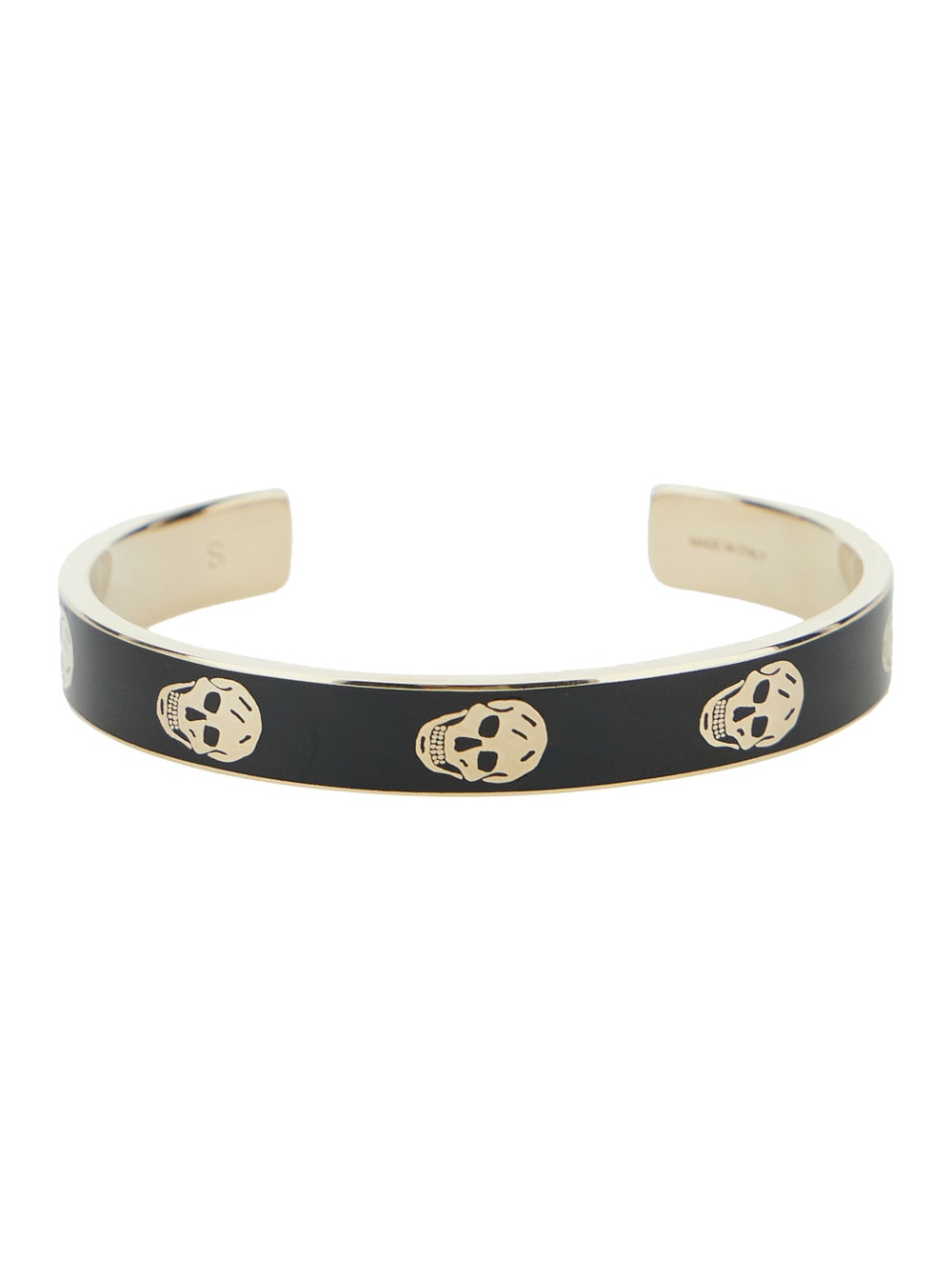 Black Bracelet With Skull Embellishment In Brass Woman