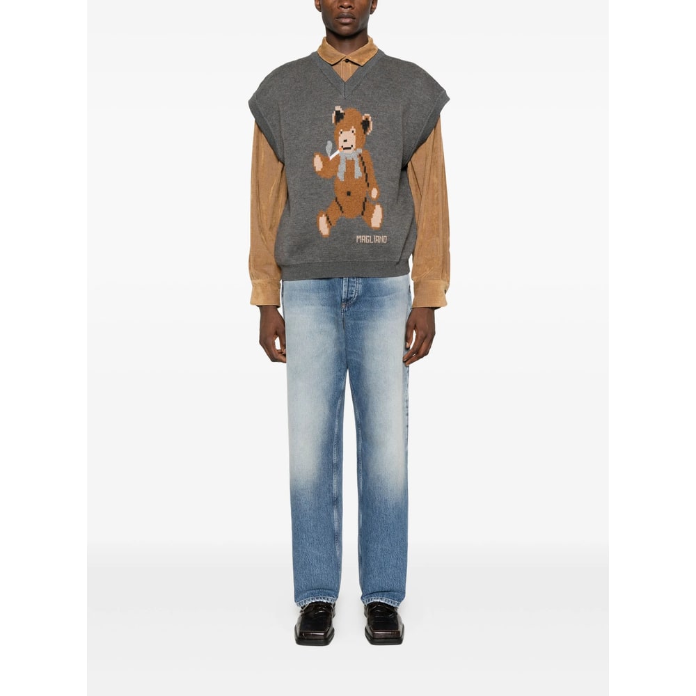 Magliano Wool Vest With Print In Gray