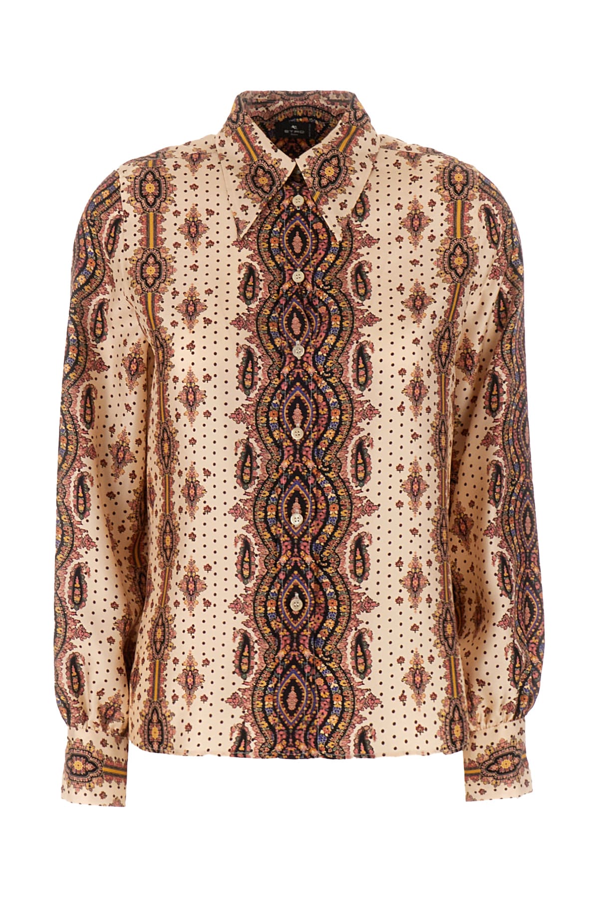 Shop Etro Printed Silk Blouse In 0990