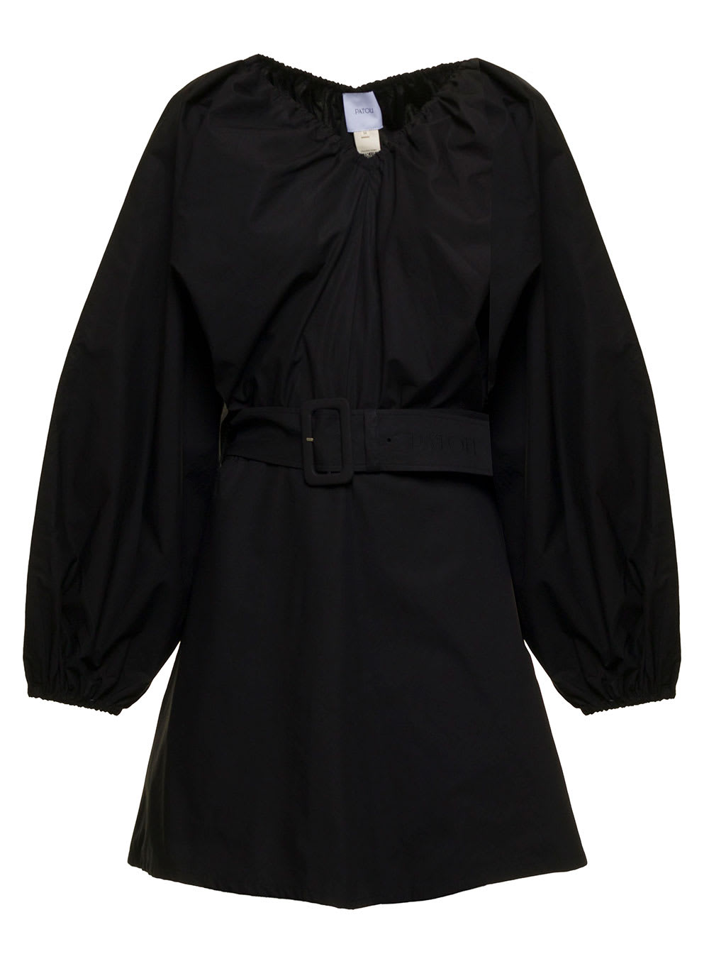 Patou Womans Black Cotton Dress With Belt