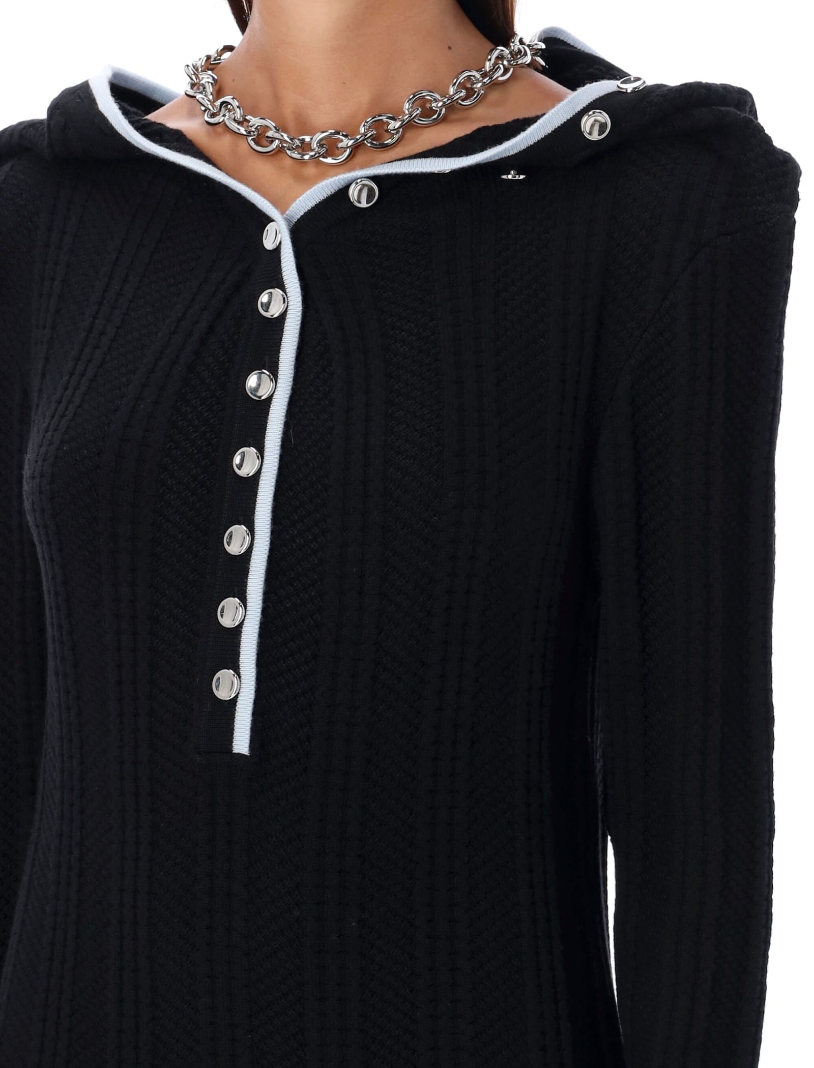 Shop Y/project Ruffle Necklace Cardigan Dress In Black