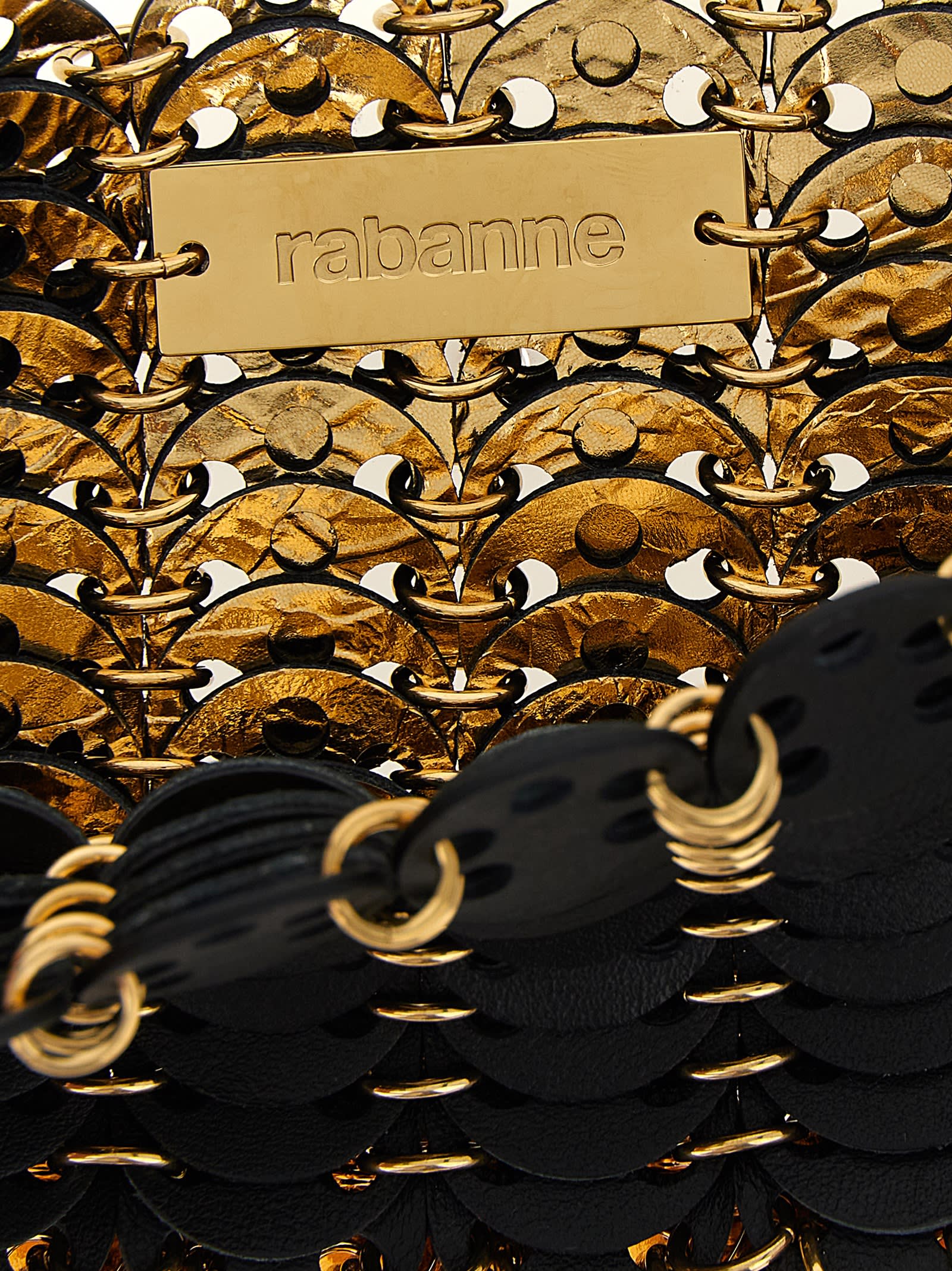 Rabanne 1969 Nano Flip Reversible Shoulder Strap In Black