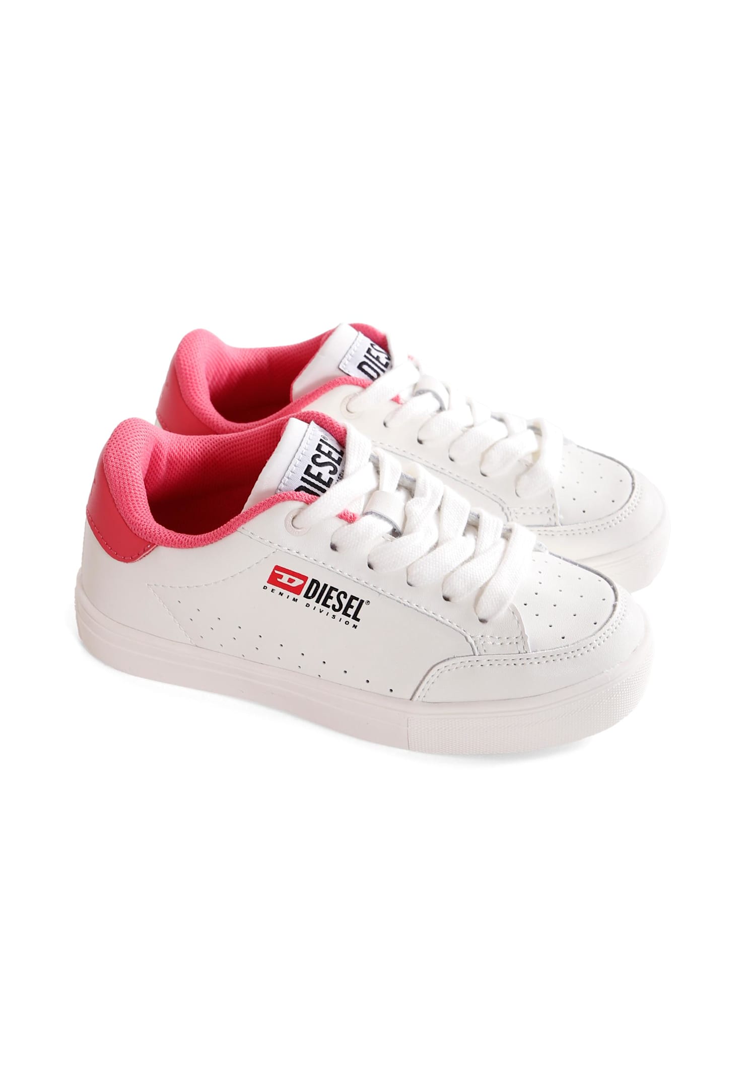 Diesel Vaneela Leather Sneakers In White