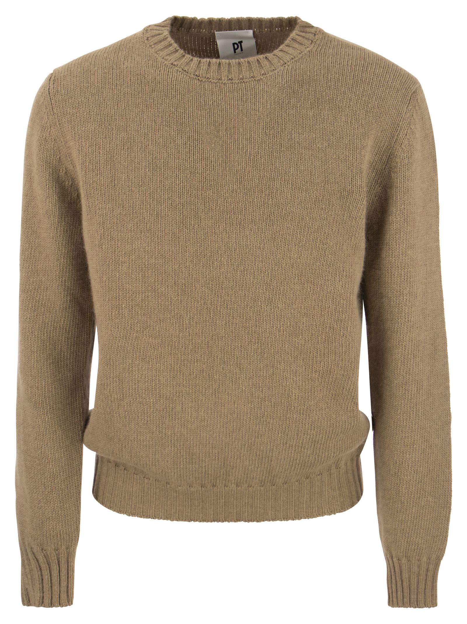 Crew-neck Pullover In Wool And Angora Blend