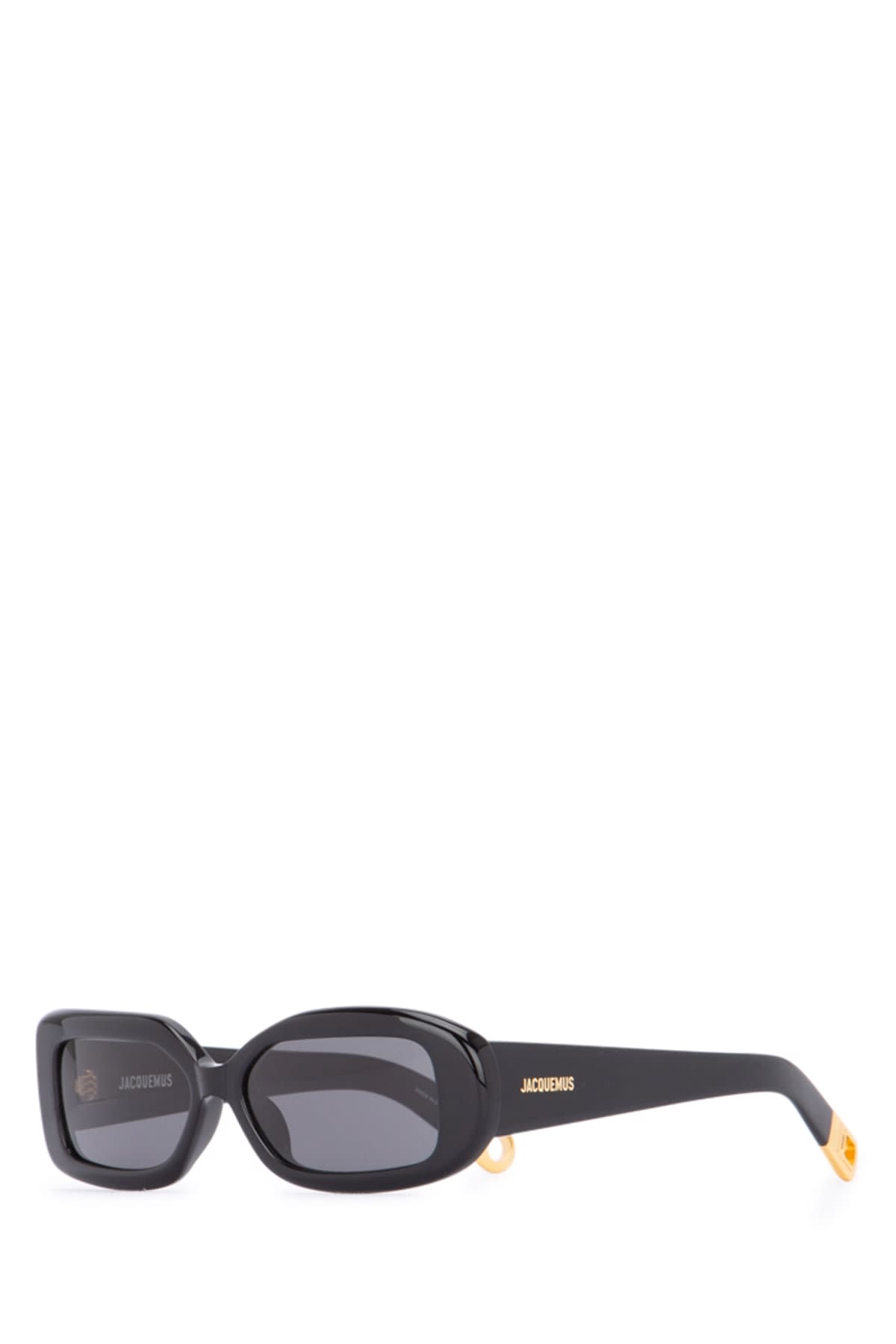 Shop Jacquemus Rond Carre Black/ Yellow Gold/ Grey