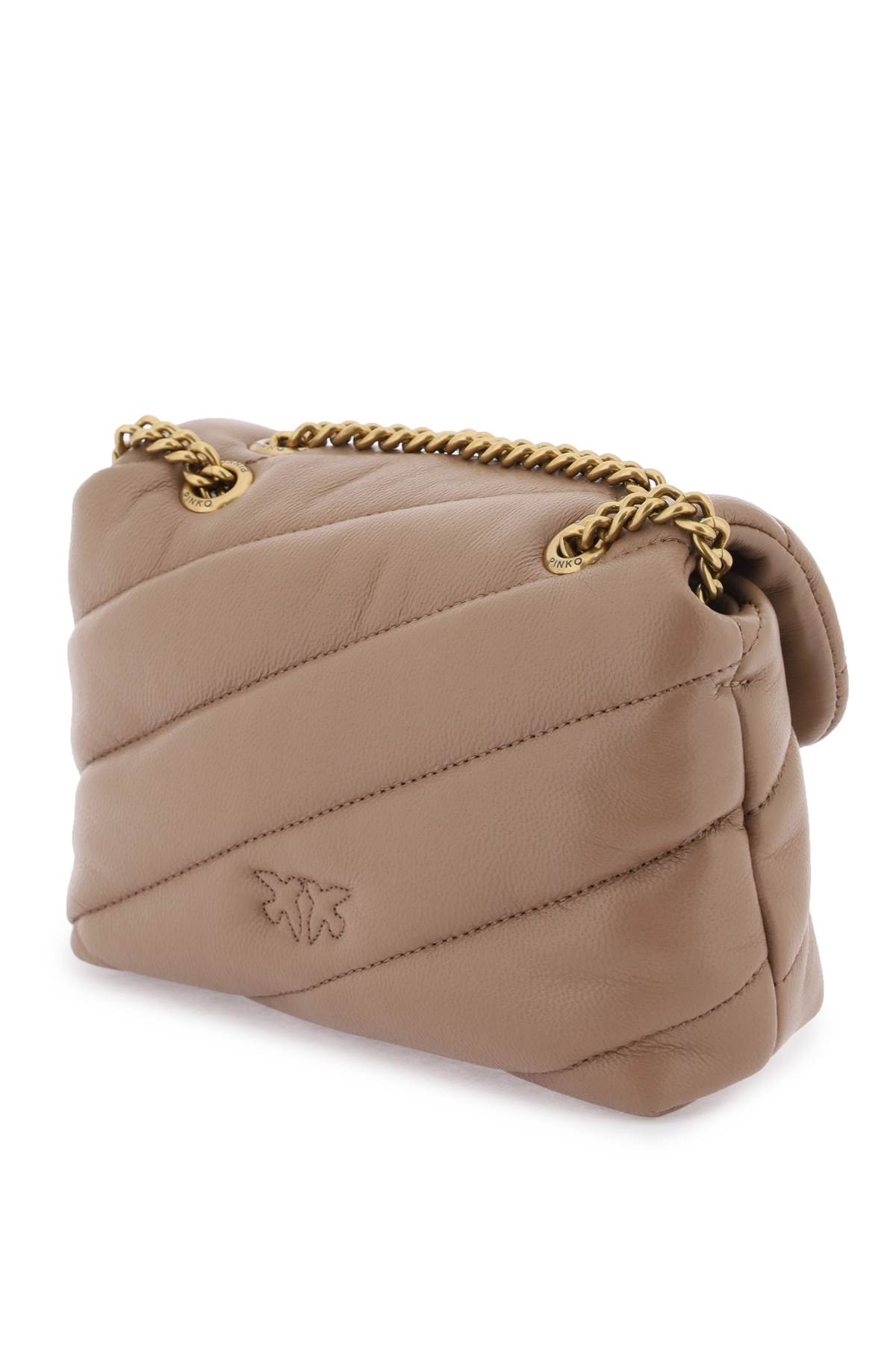 Pinko Love Baby Puff Quilt Bag In Biscotto Zenzero Antique Gold (brown)