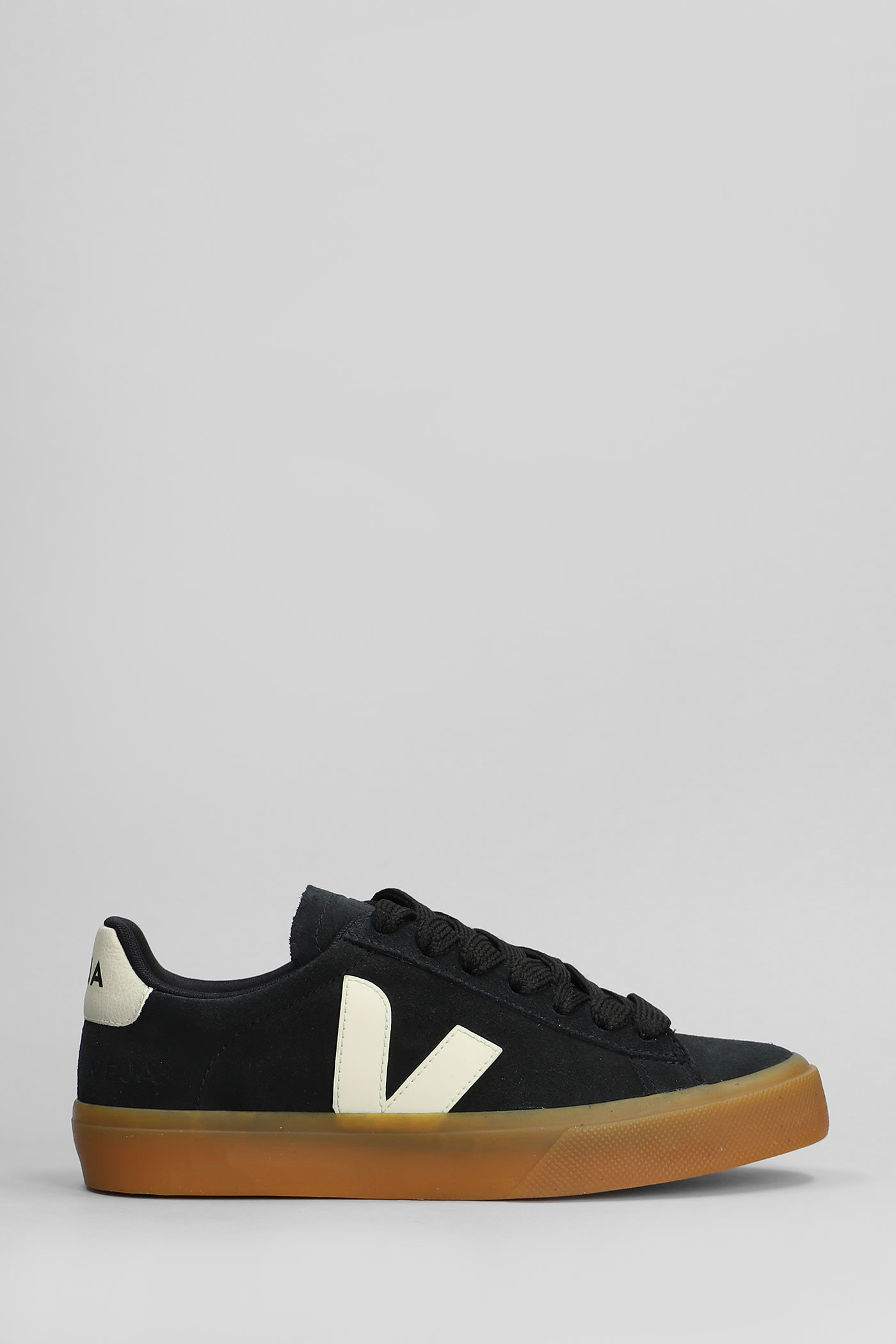 Veja Volley Black Sneaker With Side Logo And Lettering Logo On The Heel In Organic Cotton Unisex In Nero
