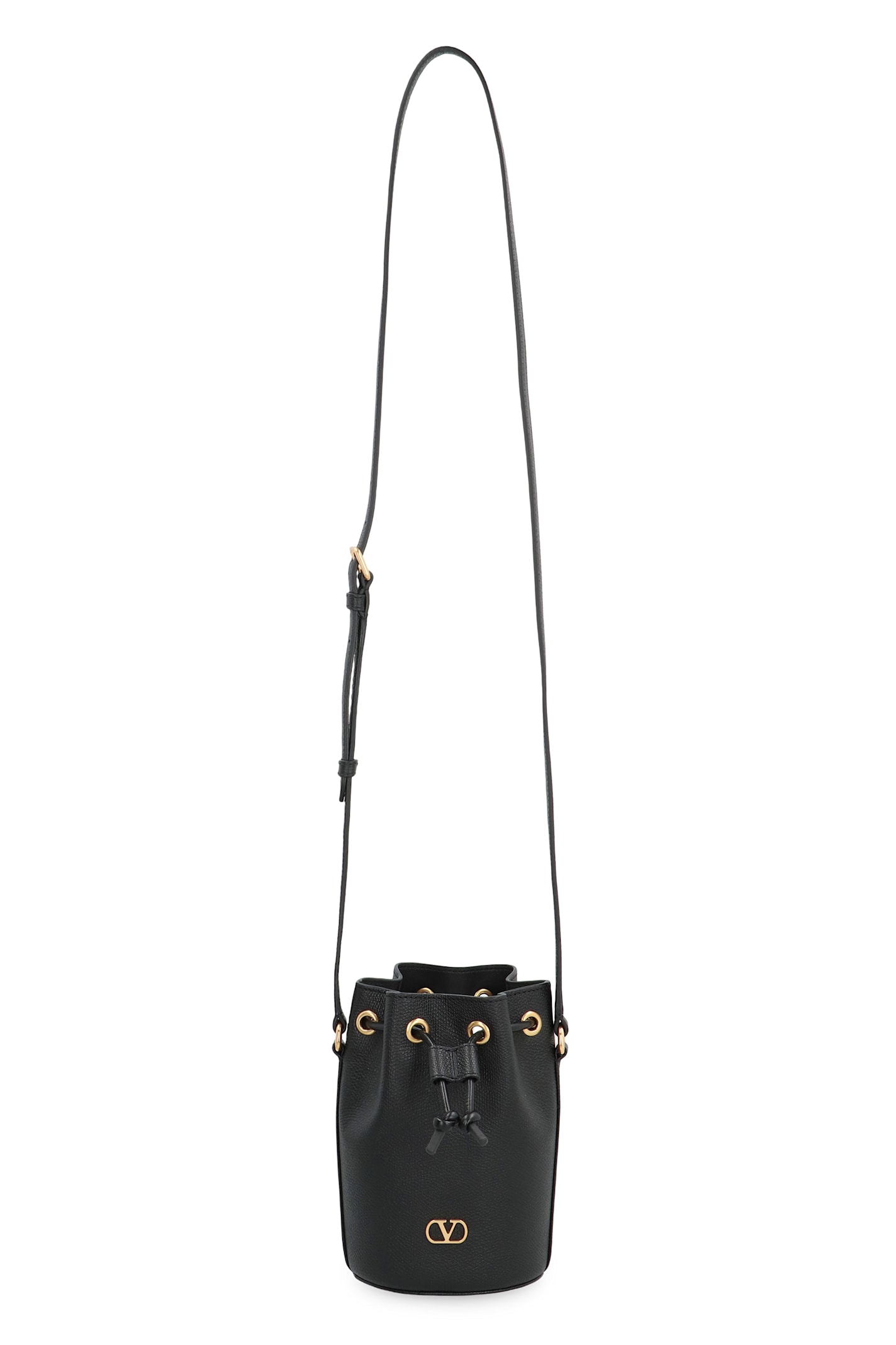 Valentino Vlogo Signature Mini Bucket Bag In Black
