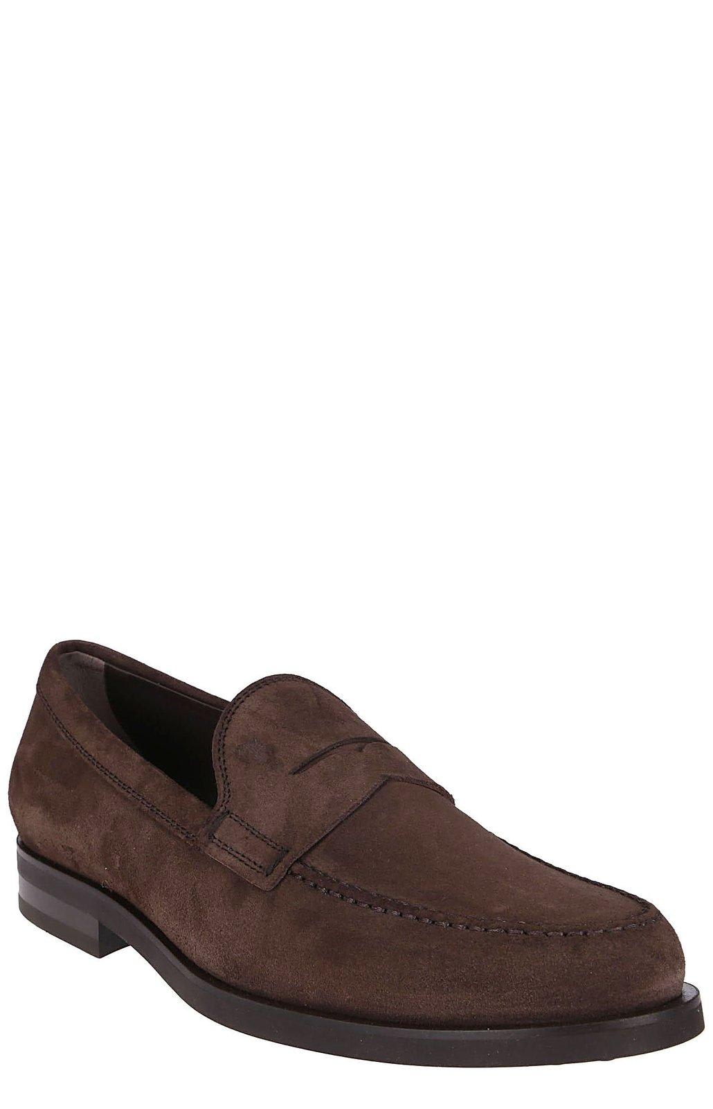 Shop Tod's Classic Penny Loafers In Brown