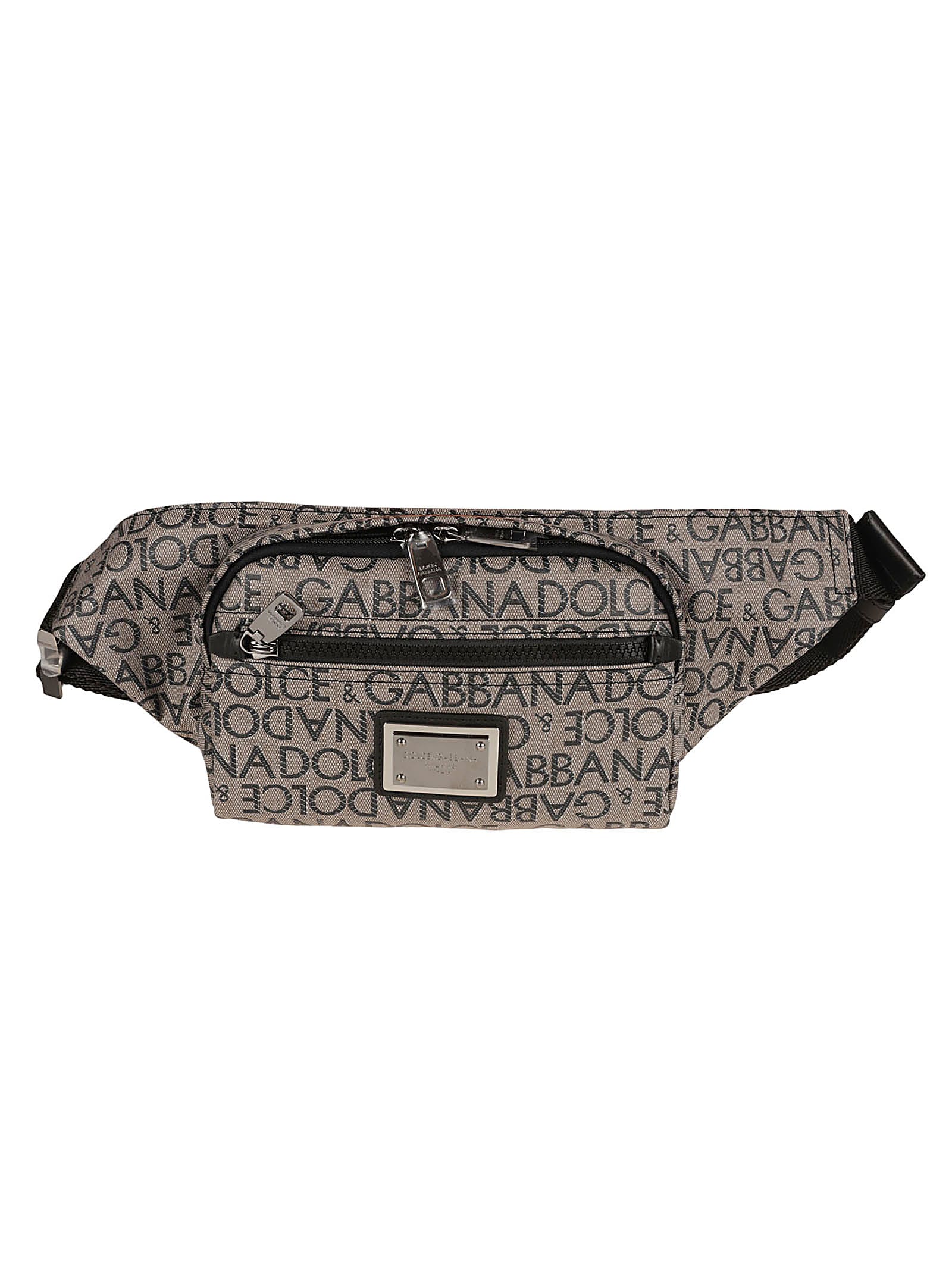 Dolce & Gabbana Logo Plaque Belt Bag In Brown/black/blue