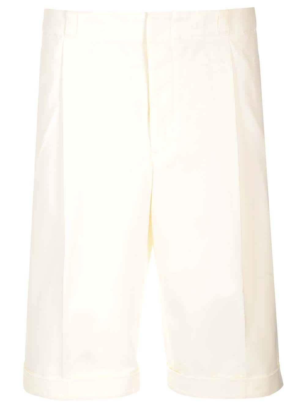 Shop Thom Browne Deconstructed Bermuda Shorts In White