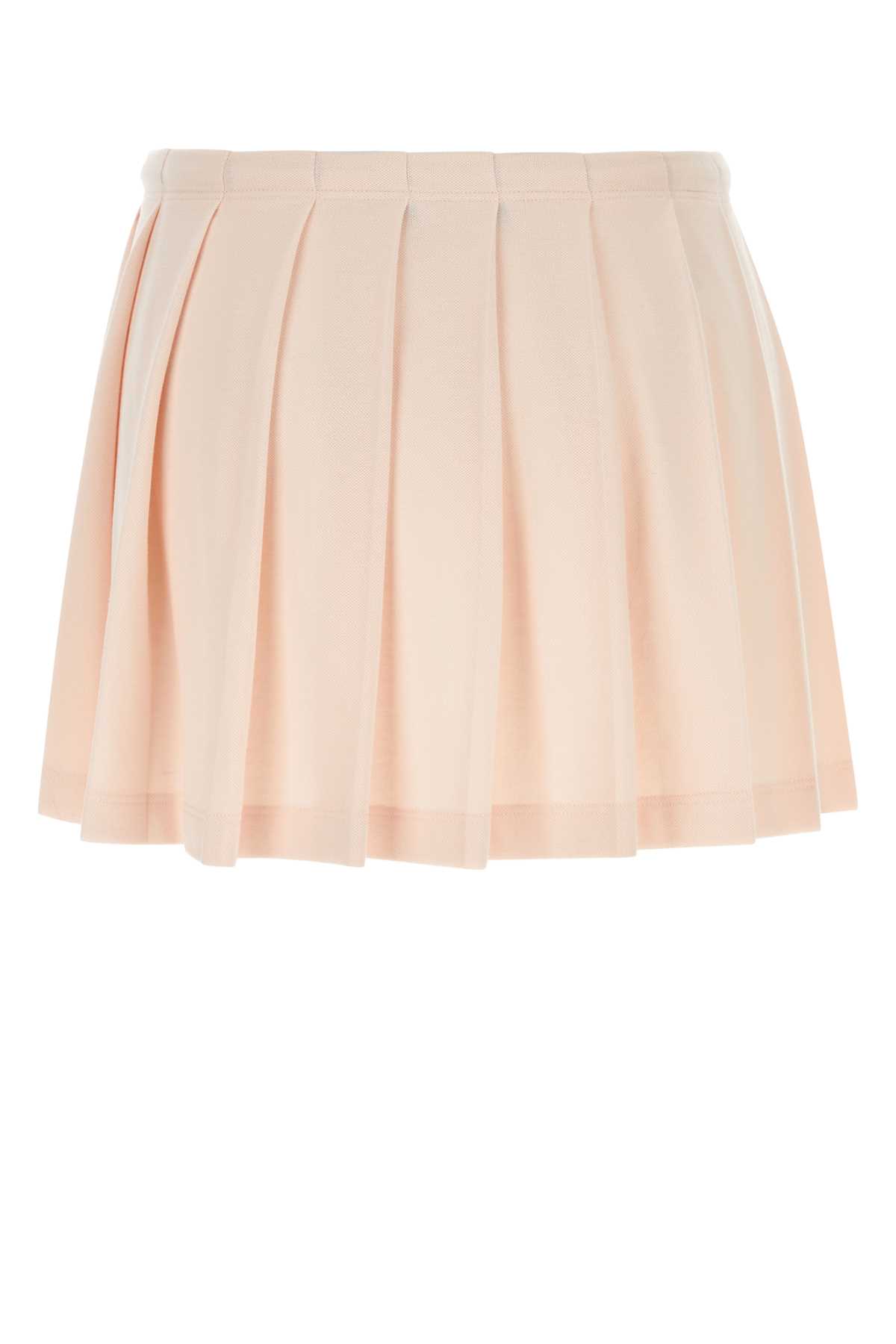 Shop Prada Pastel Pink Piquet Mini Skirt In Pesco