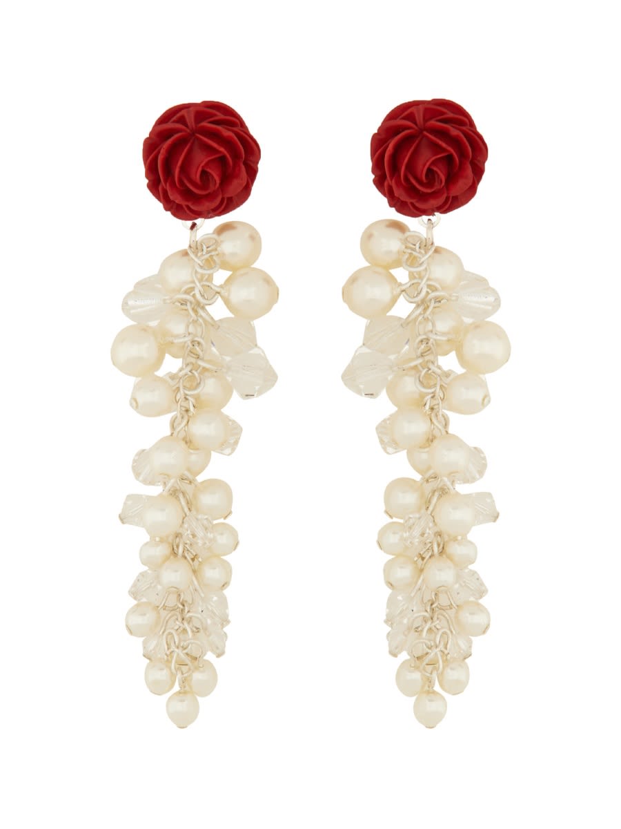 Shop Magda Butrym Rosedrop Dangle Earrings In Red