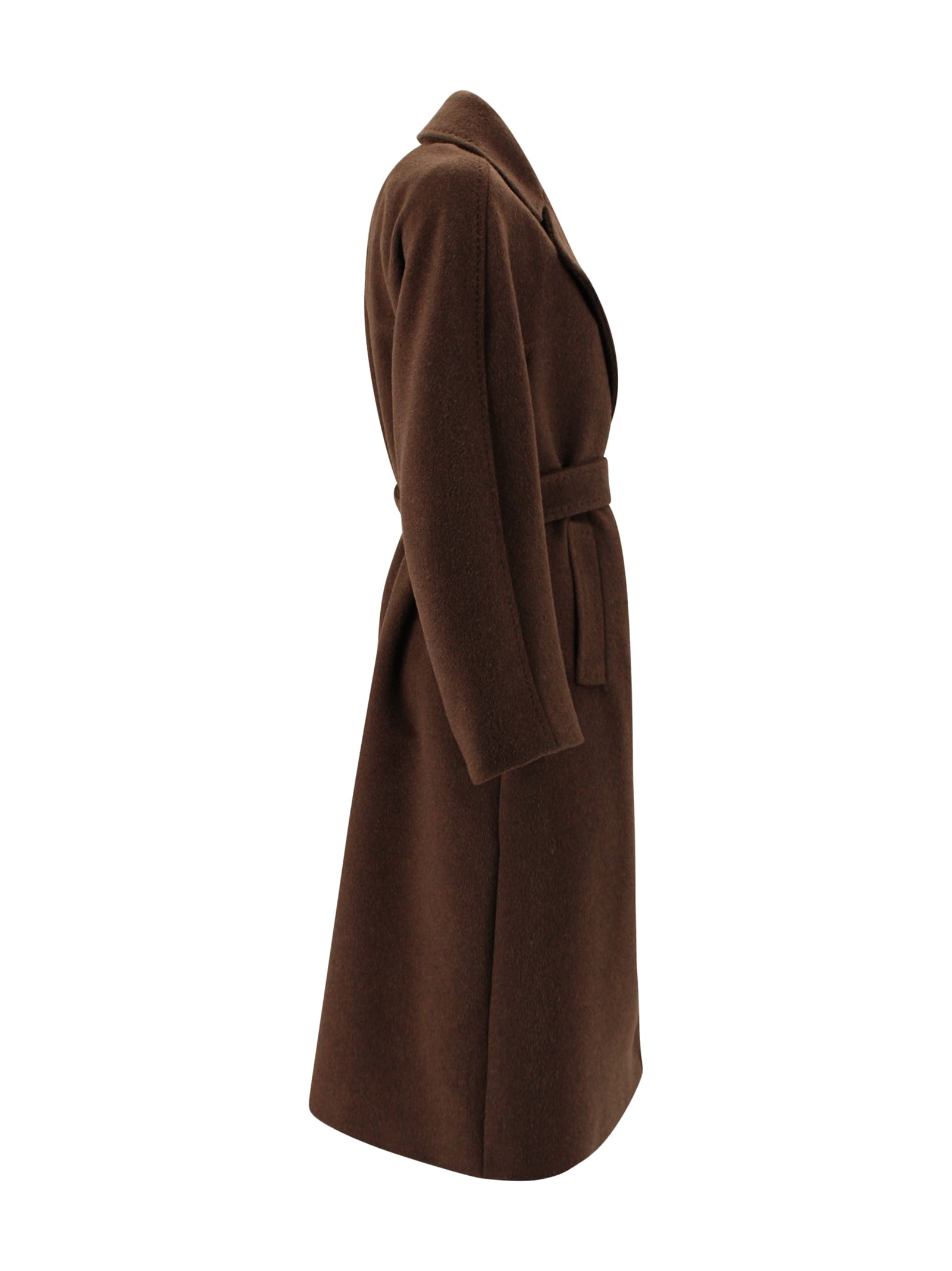 Weekend Max Mara Resina Belted Double-breasted Coat In Brown