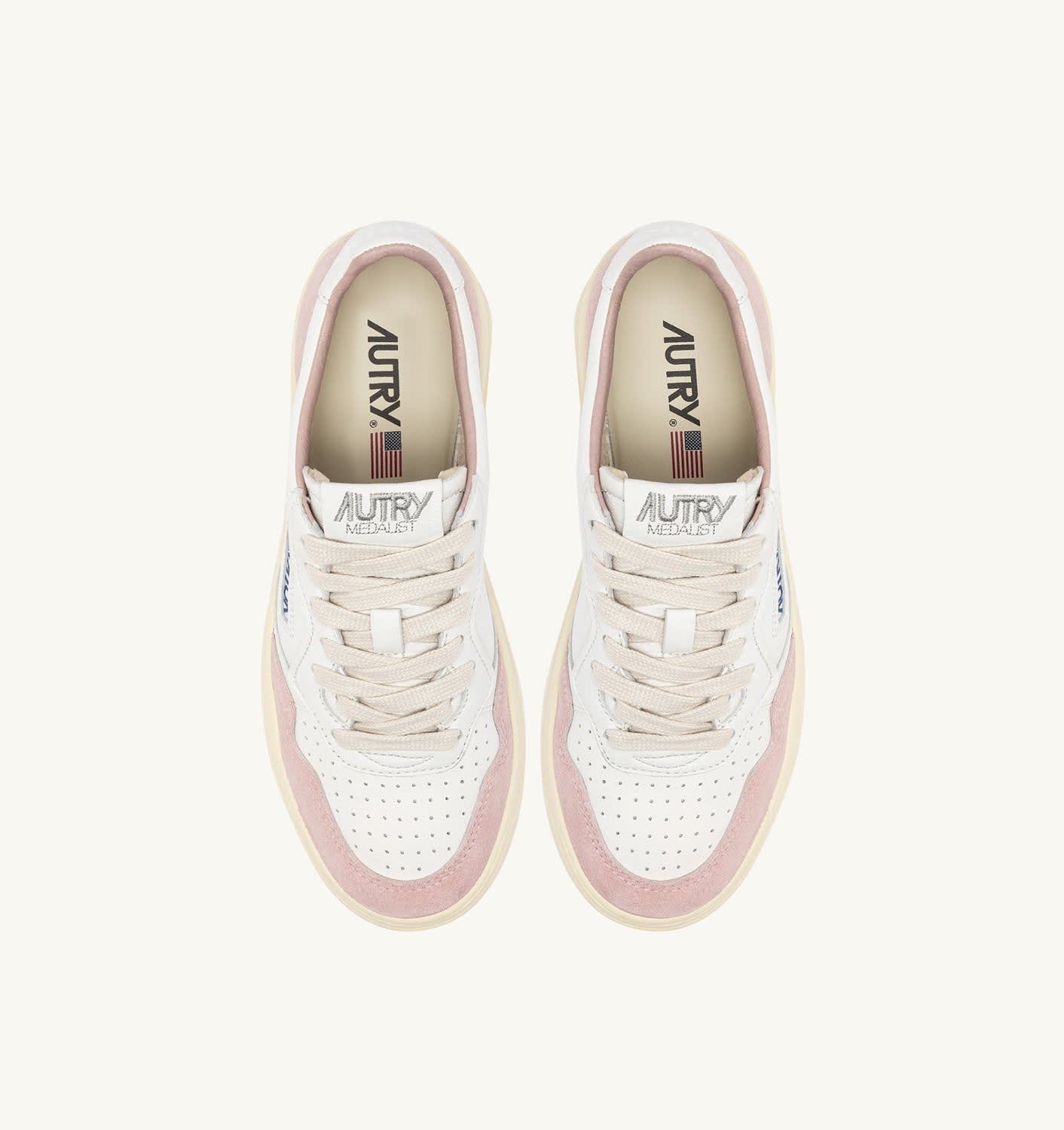 Autry Medalist Low-top Sneakers With Goat Leather In Pink