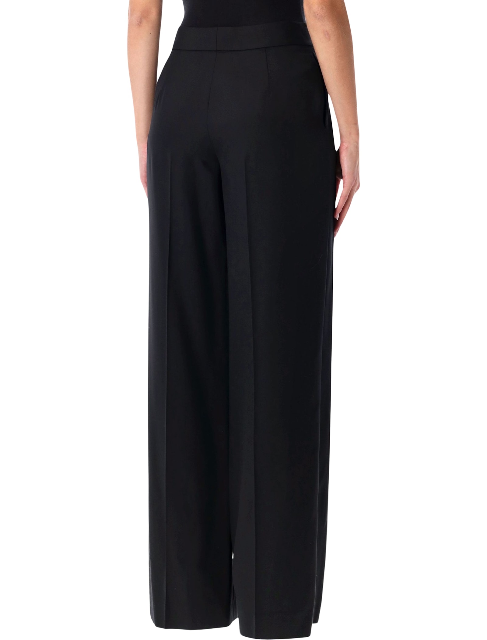 Ralph Lauren Tailored Slim Leg Wool Trousers In Black