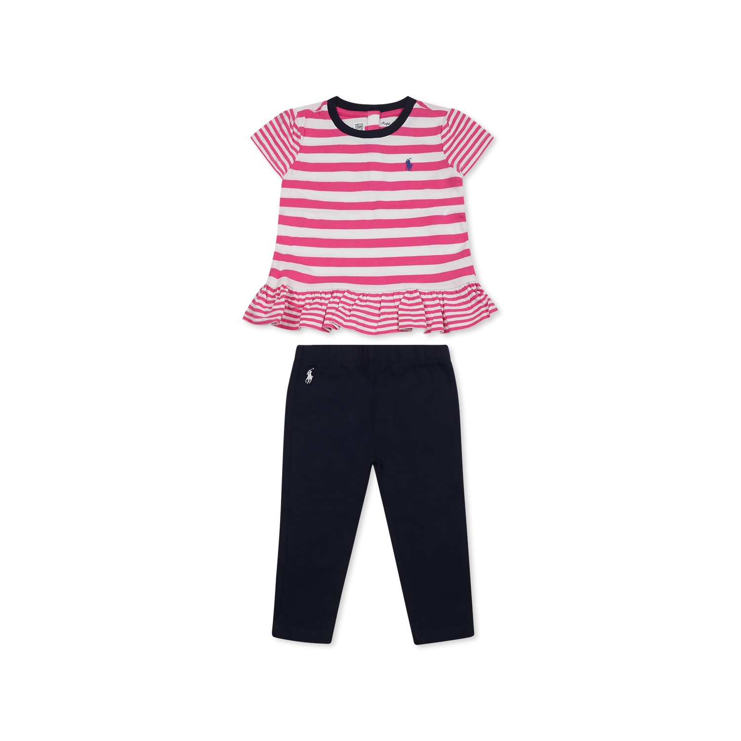Polo Ralph Lauren Ralph Lauren Baby Girls T-shirt And Leggings Set In Multicolor