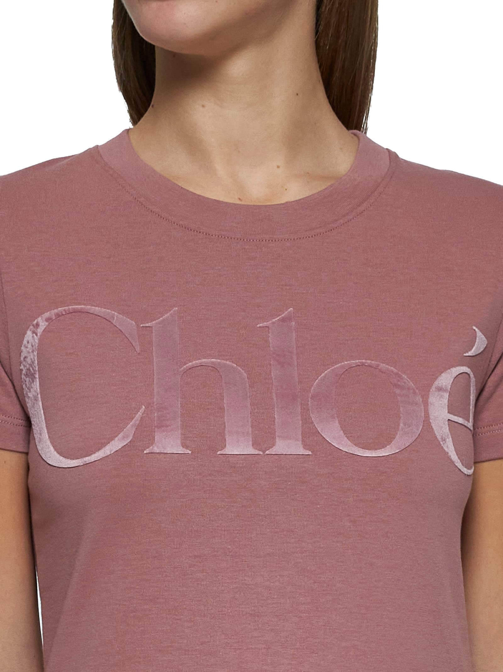 Shop Chloé T-shirt In Dried Rose