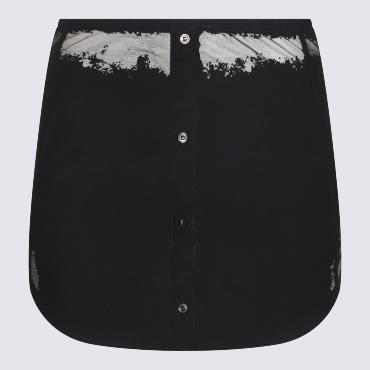 Shop Diesel Black Cotton Mini Skirt