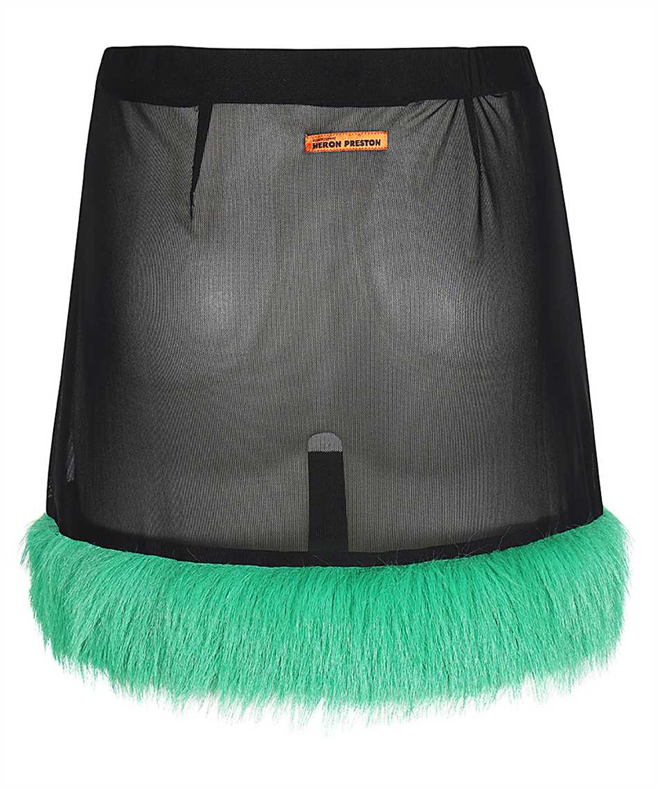 Heron Preston Faux-fur Straight Skirt In Black