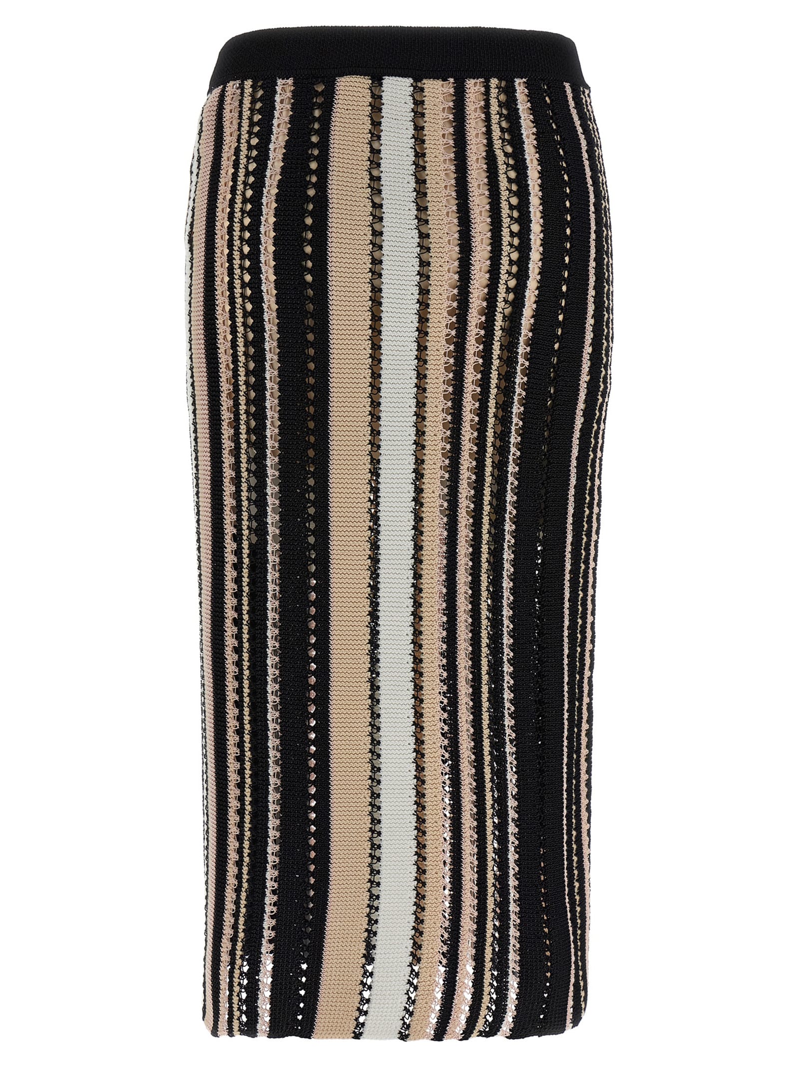 Shop Missoni Striped Crochet Skirt In Multicolor