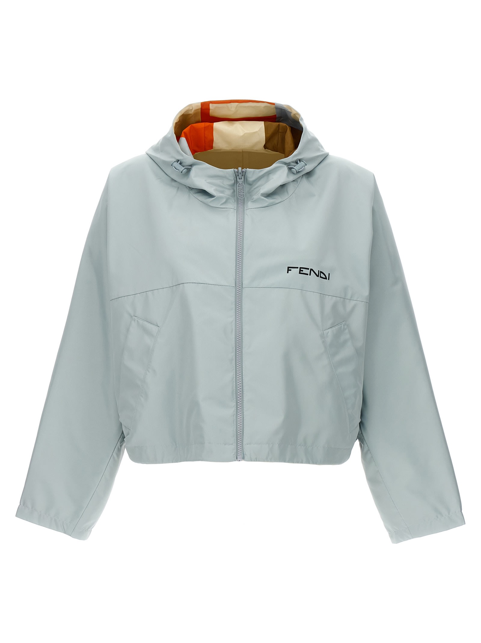 Shop Fendi Reversible Hooded Jacket In Multicolor