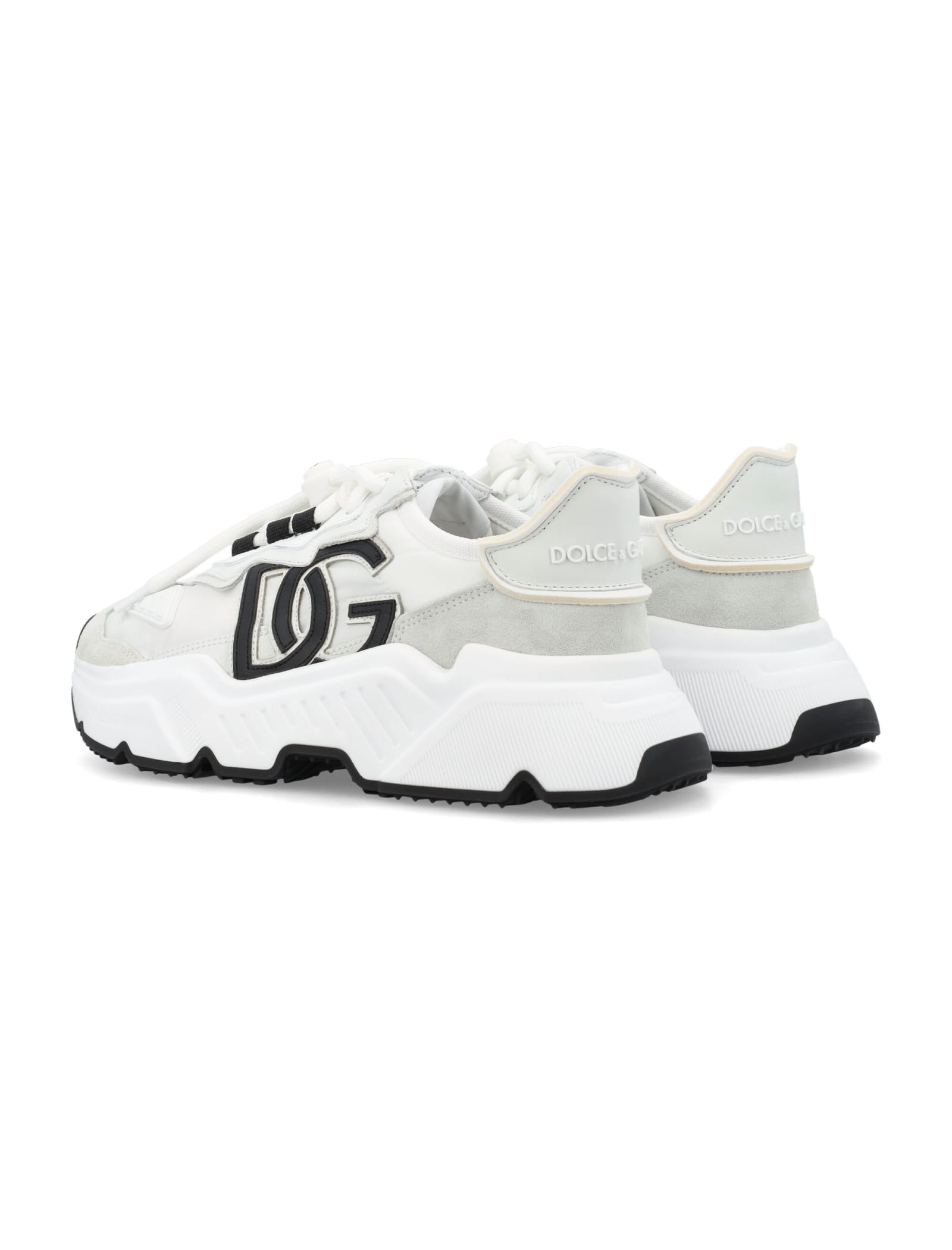 Shop Dolce & Gabbana Mixed-material Daymaster Women Sneakers In White