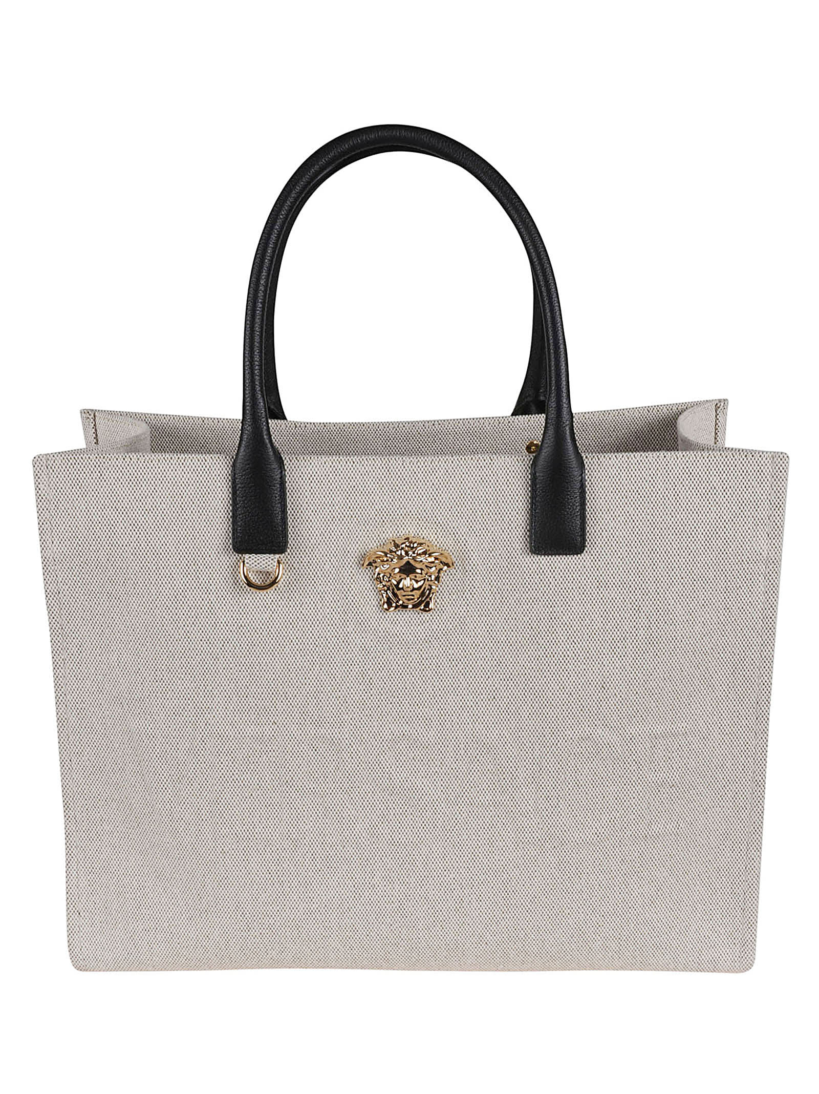 Versace Medusa Head Tote In Rope+black- Gold