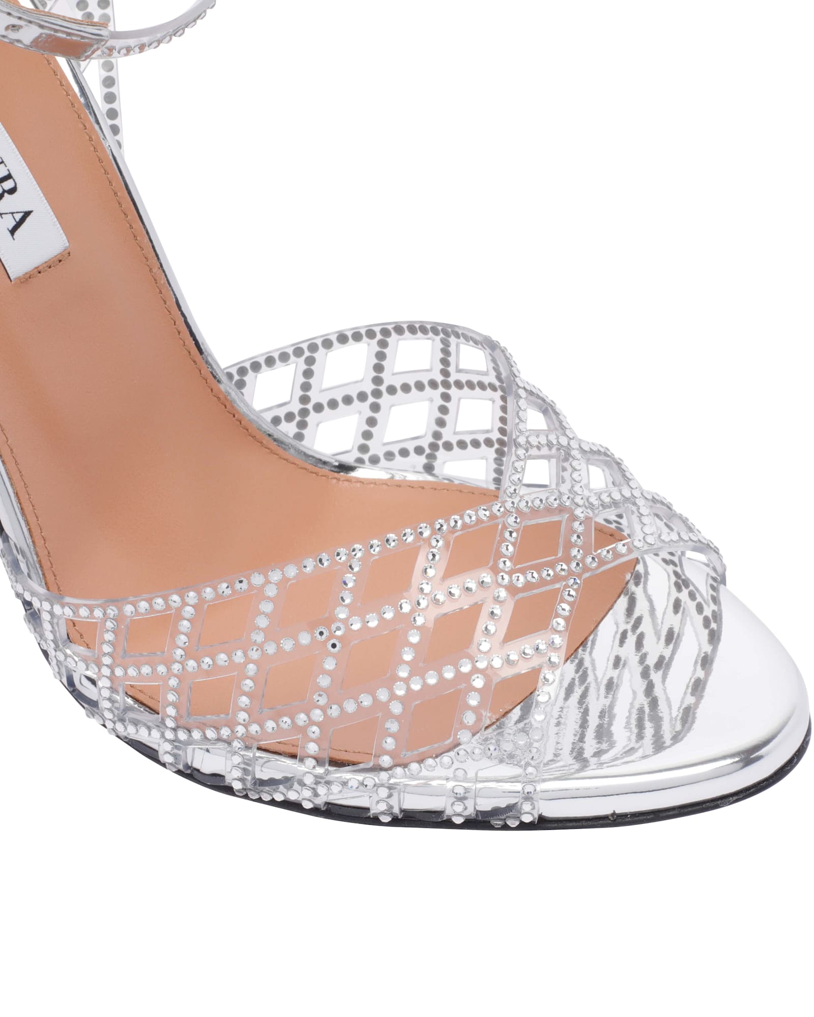 Shop Aquazzura Lumiere Pump Sandals In Silver