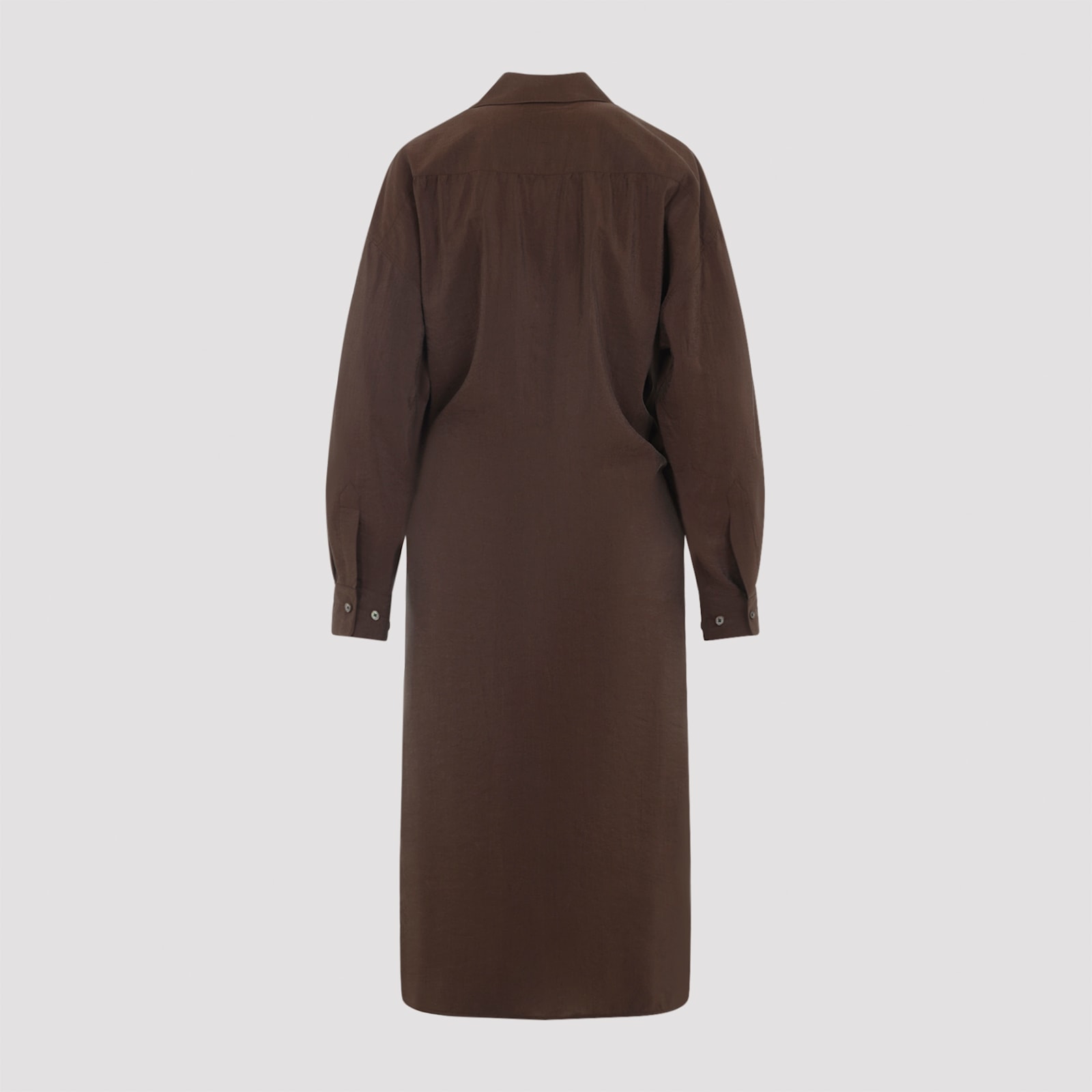 Lemaire Twisted Dress With Straight Collar And Buttons In Burgundy