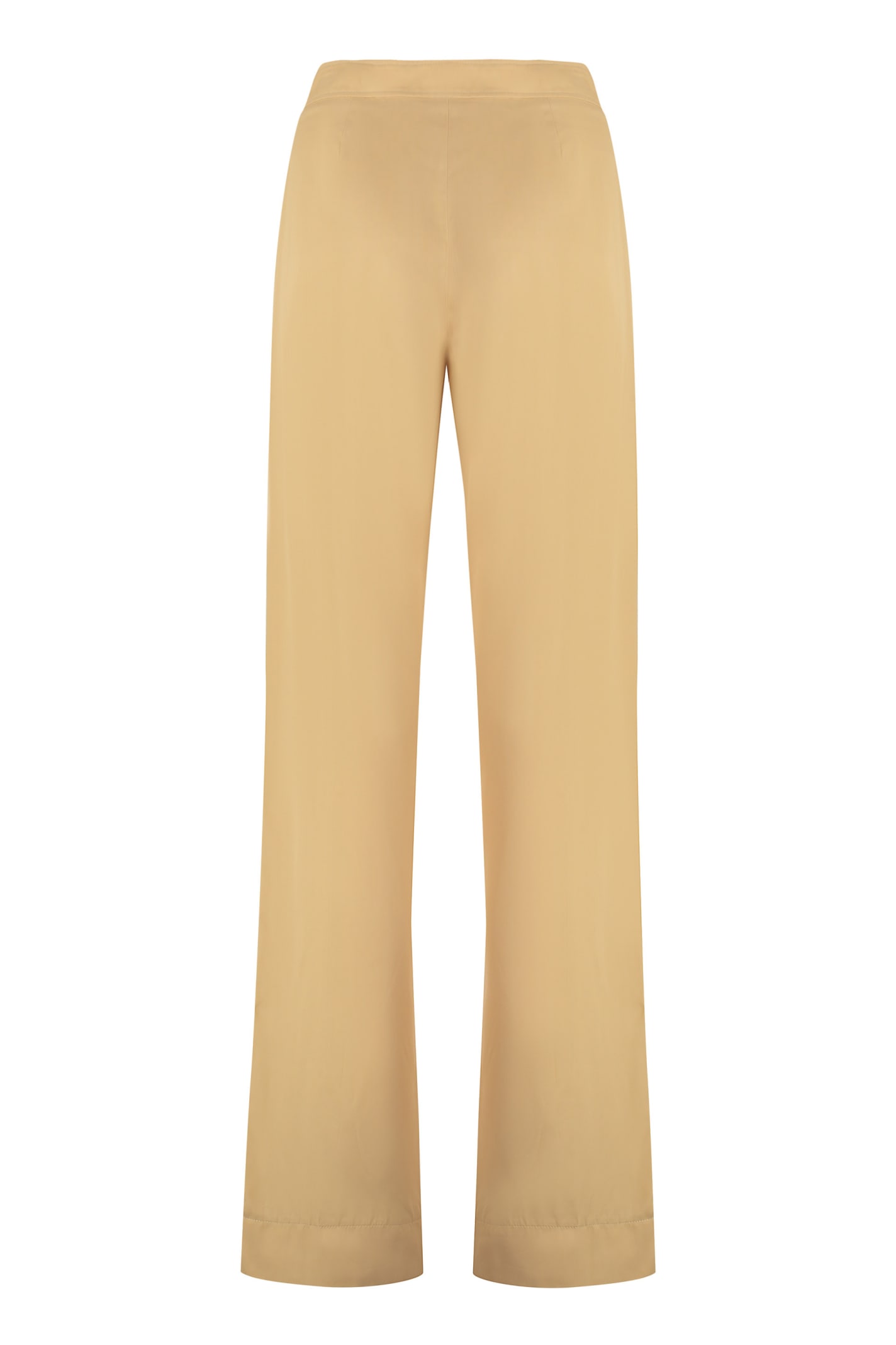 Jil Sander Satin Trousers Elastic Waistband In Sand