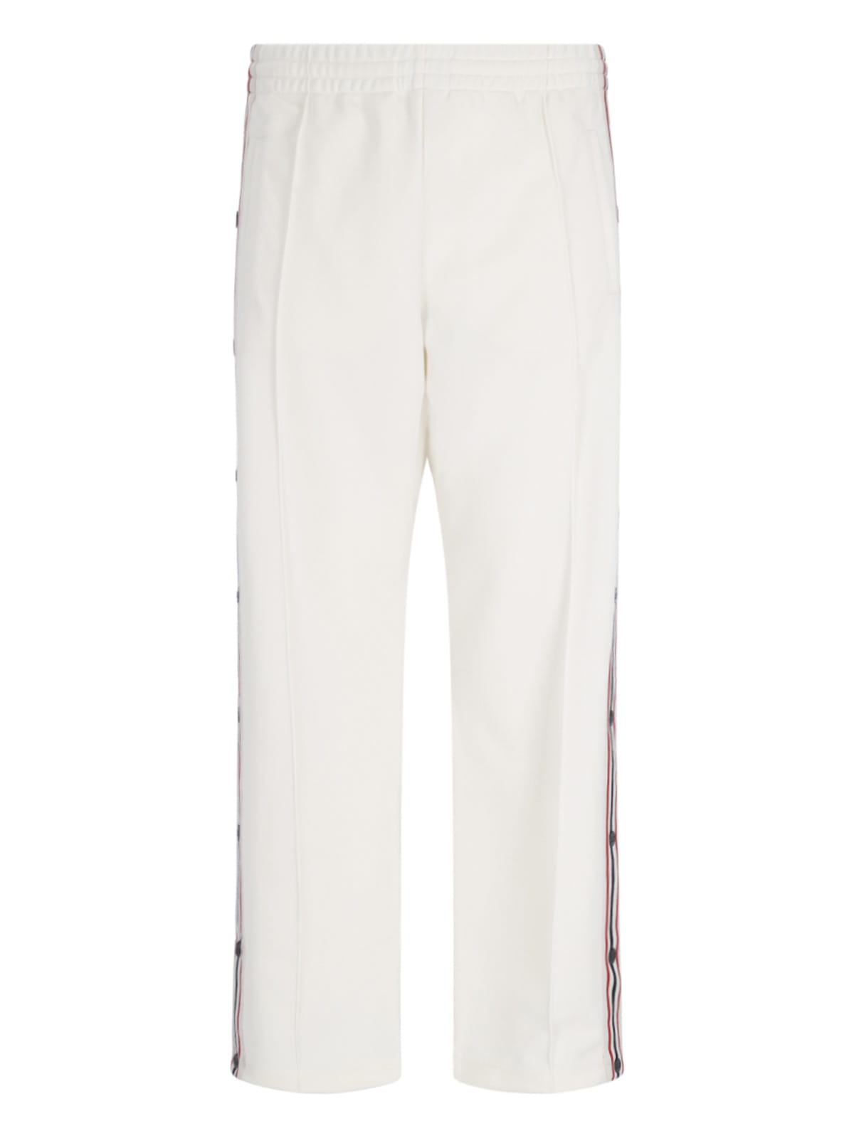 Shop Golden Goose Side Buttons Trousers In Crema