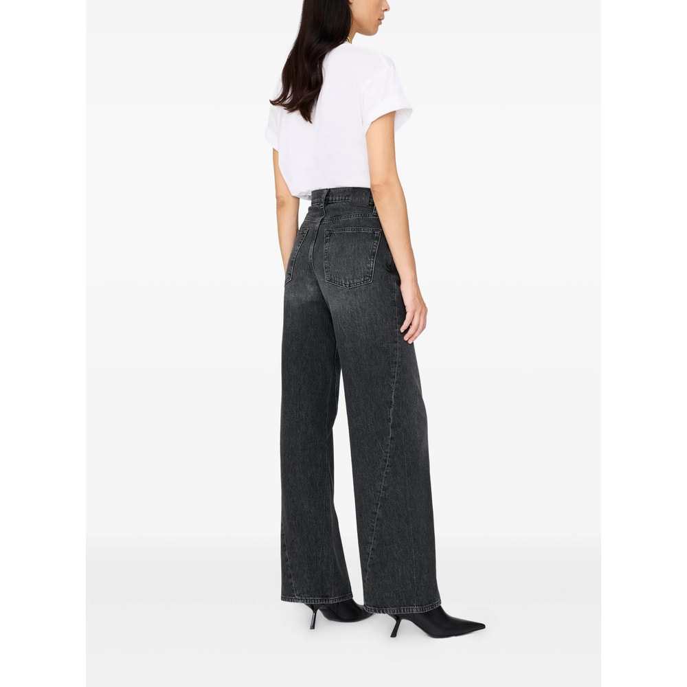 Anine Bing Brie Jeans Woman Black In Black