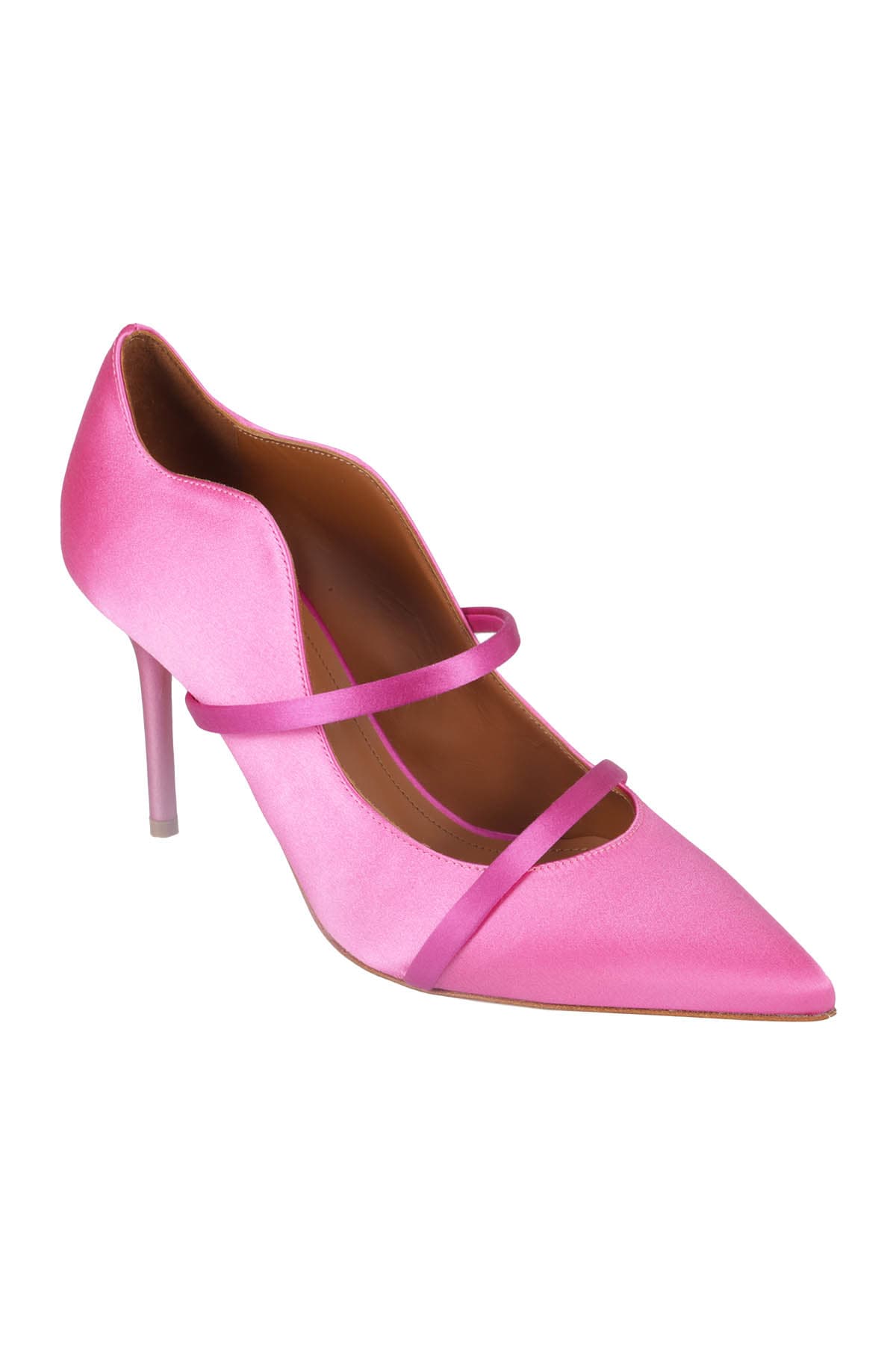 Shop Malone Souliers Satin In Pink Berry