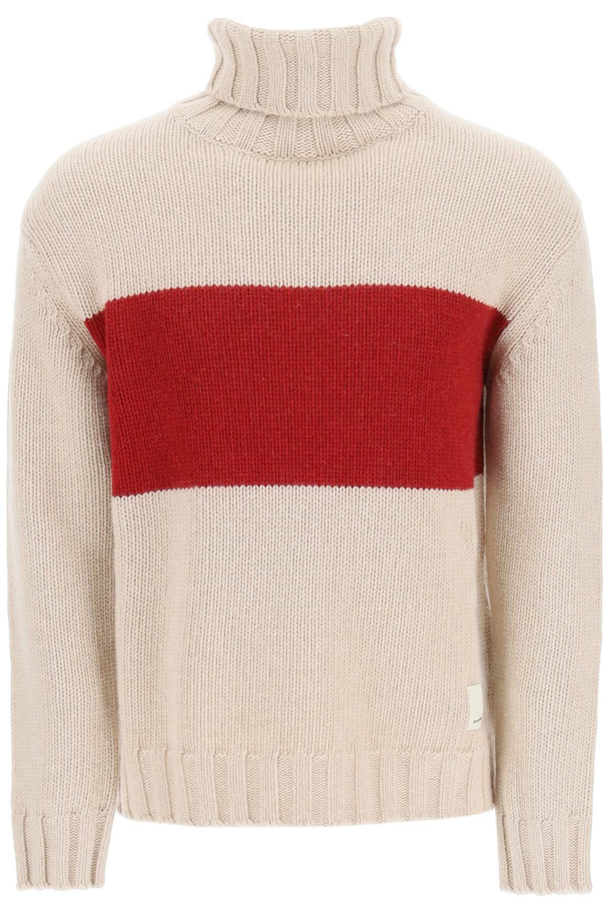 Emporio Armani High Neck Sweater In Recycled Wool