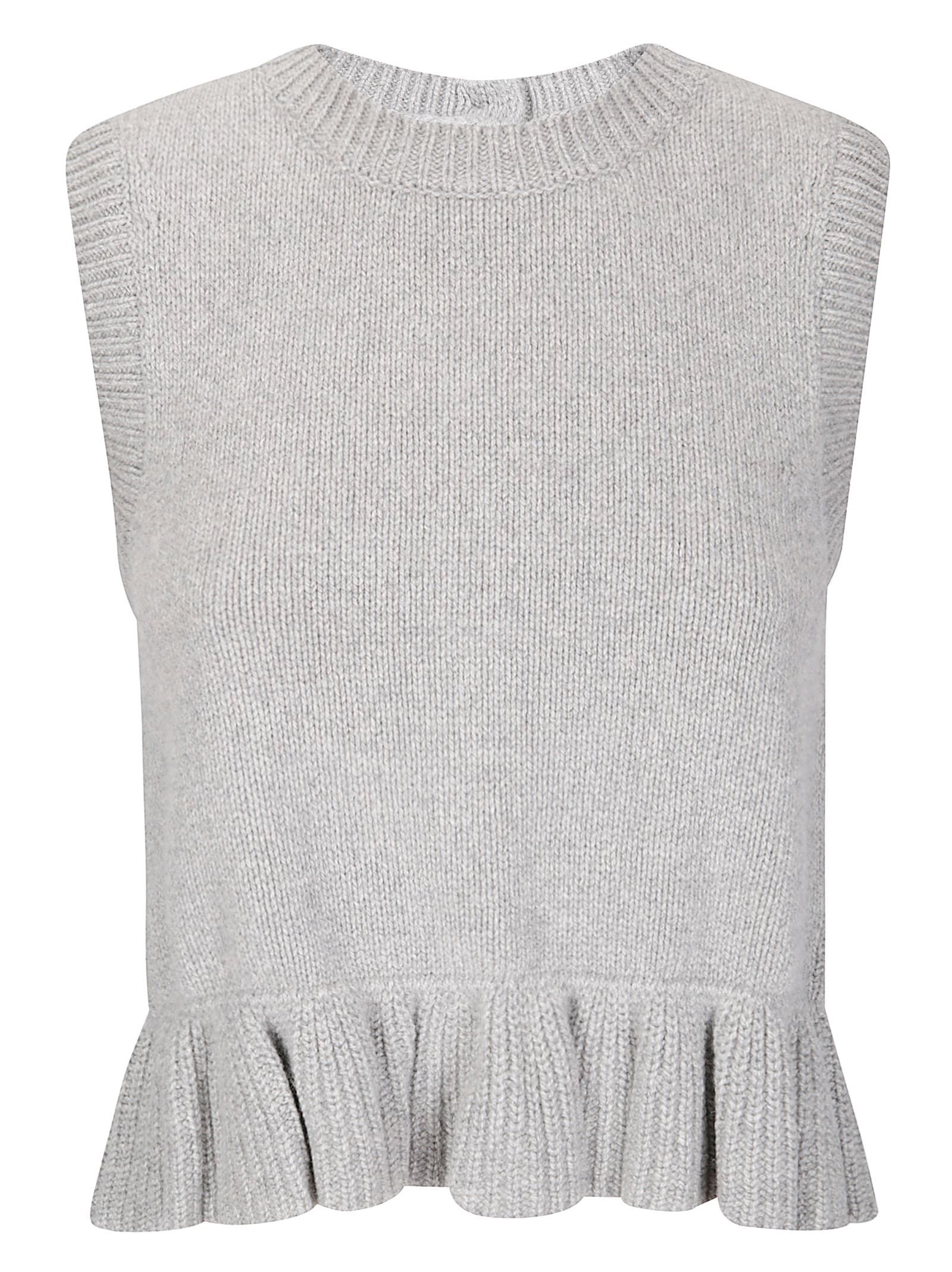 Cecilie Bahnsen Bill Vest Recycled Cashmere In Gray