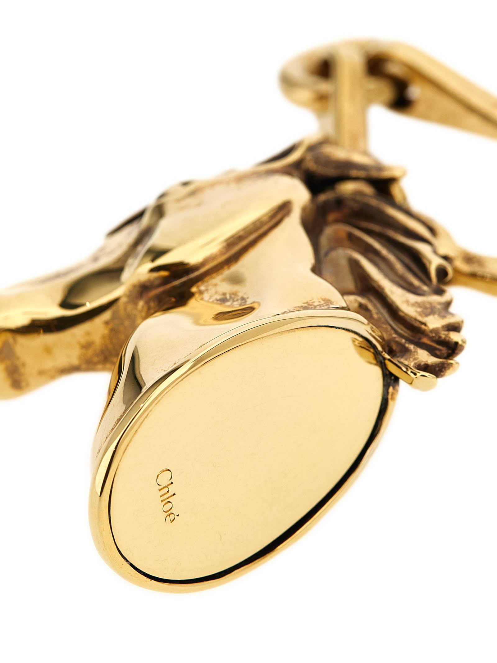 Chloé Womens Vintage Gold Horse Brass Pendant Necklace In Gold