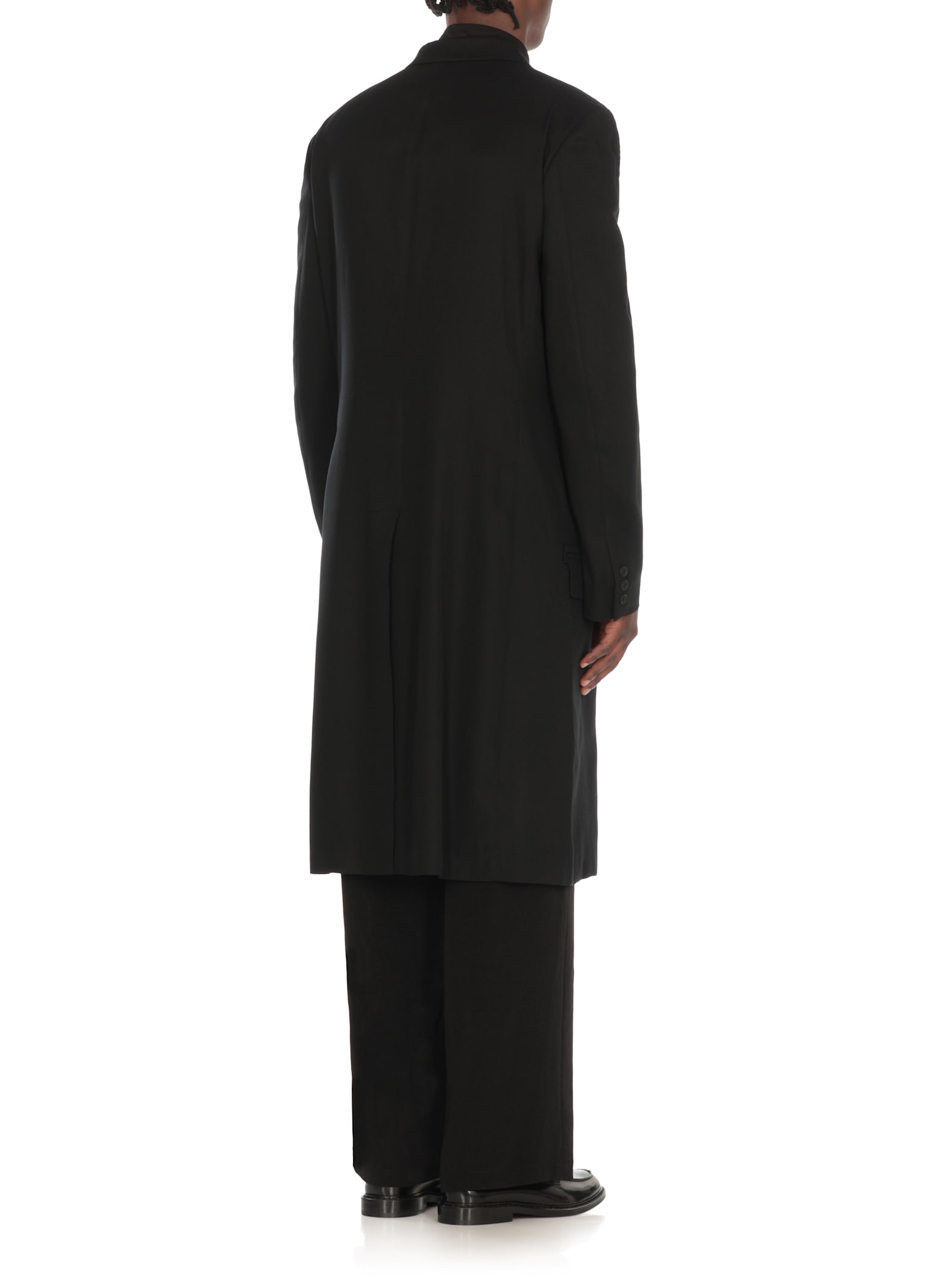 Yohji Yamamoto Cellulose Coat In Black