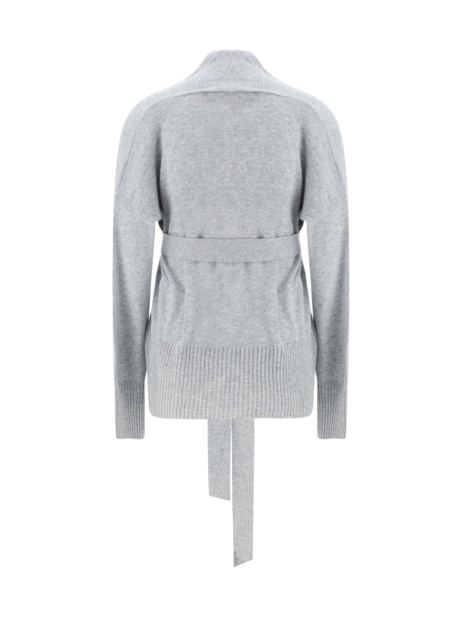 Shop Wild Cashmere Cardigan Collo Sciallato In Light Grey