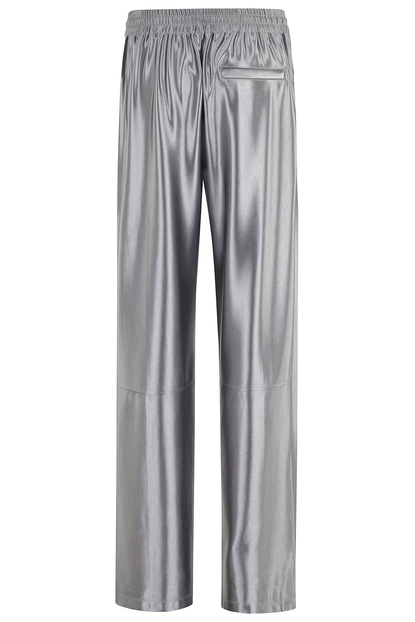 Alexander Wang T Alexanderwang.t Relaxed Logo-embroidered Satin Track Pants In Gray