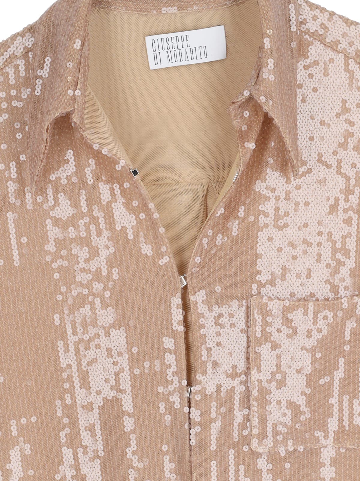 Giuseppe Di Morabito Sequin Embellished Long Sleeve Top With Chest Pocket