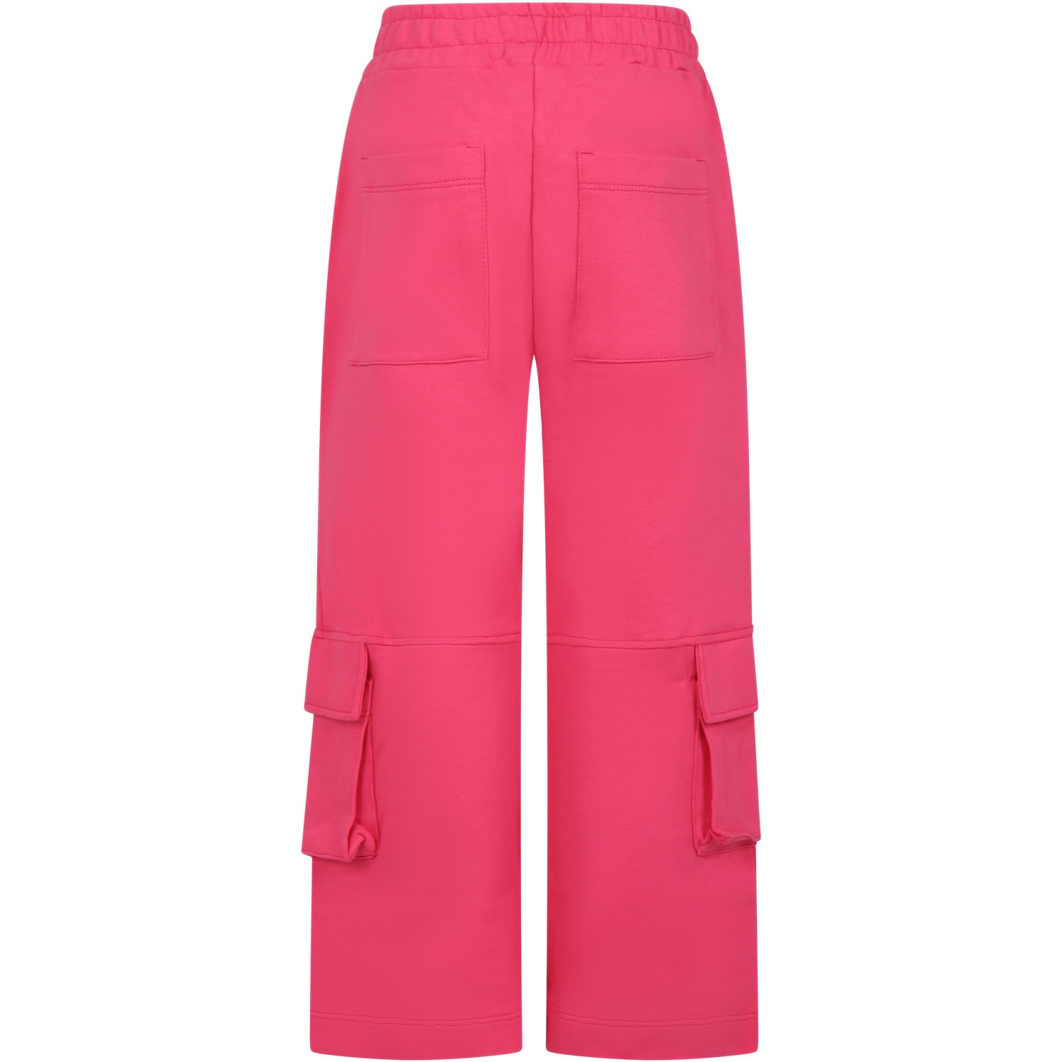 Shop Msgm Fuchsia Trousers For Girl With Logo